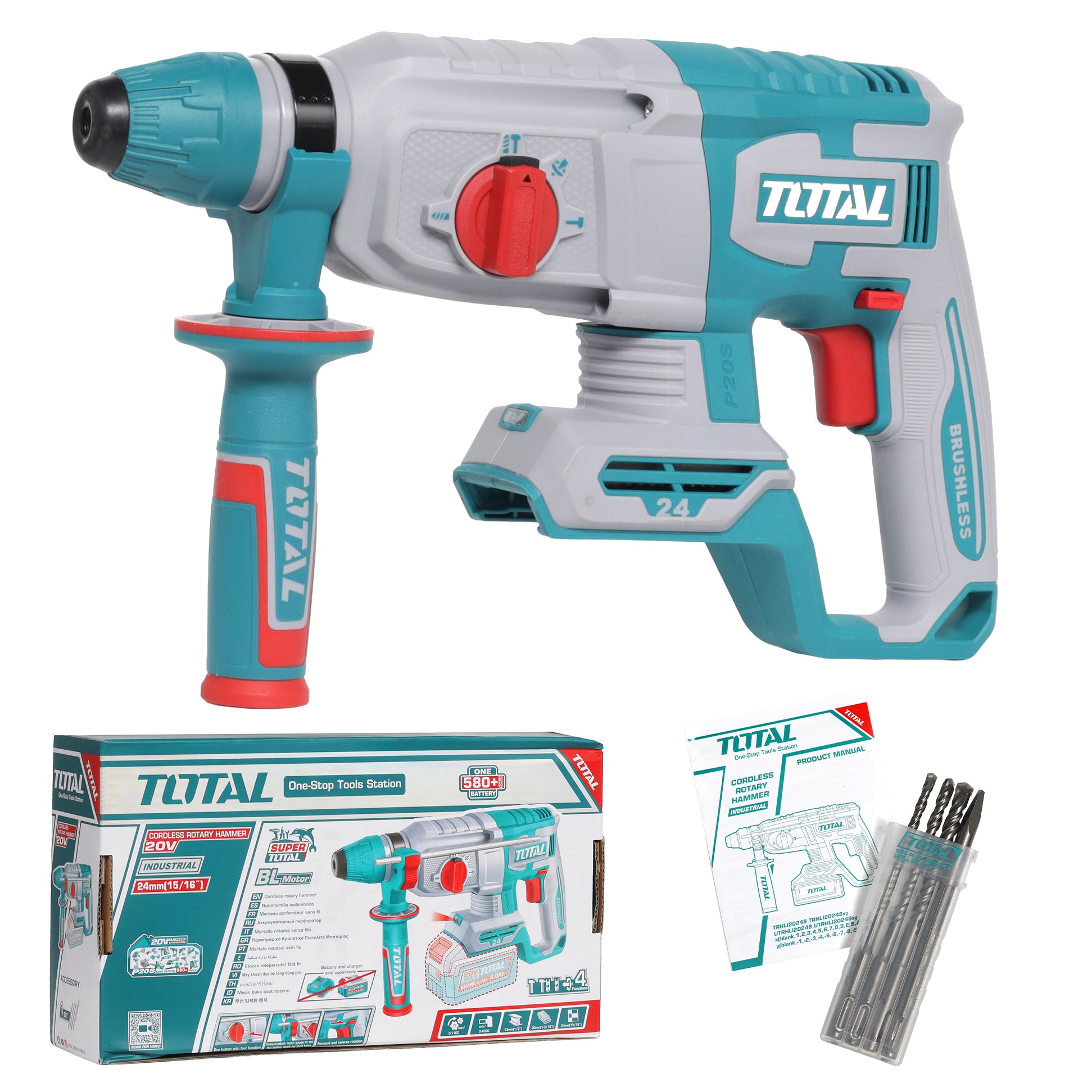 Total Li-Ion 20V Cordless Rotary Hammer SDS Plus (Battery not included) - TRHLI20248