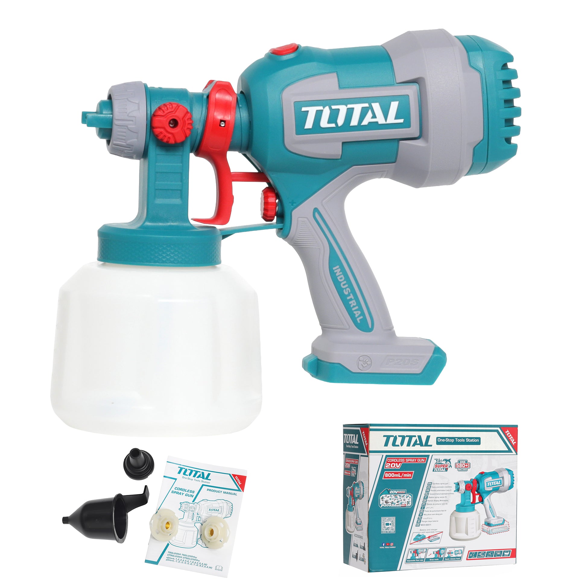 Total Li-Ion 20V Cordless Spray Gun (Battery not included) - TSGLI2004