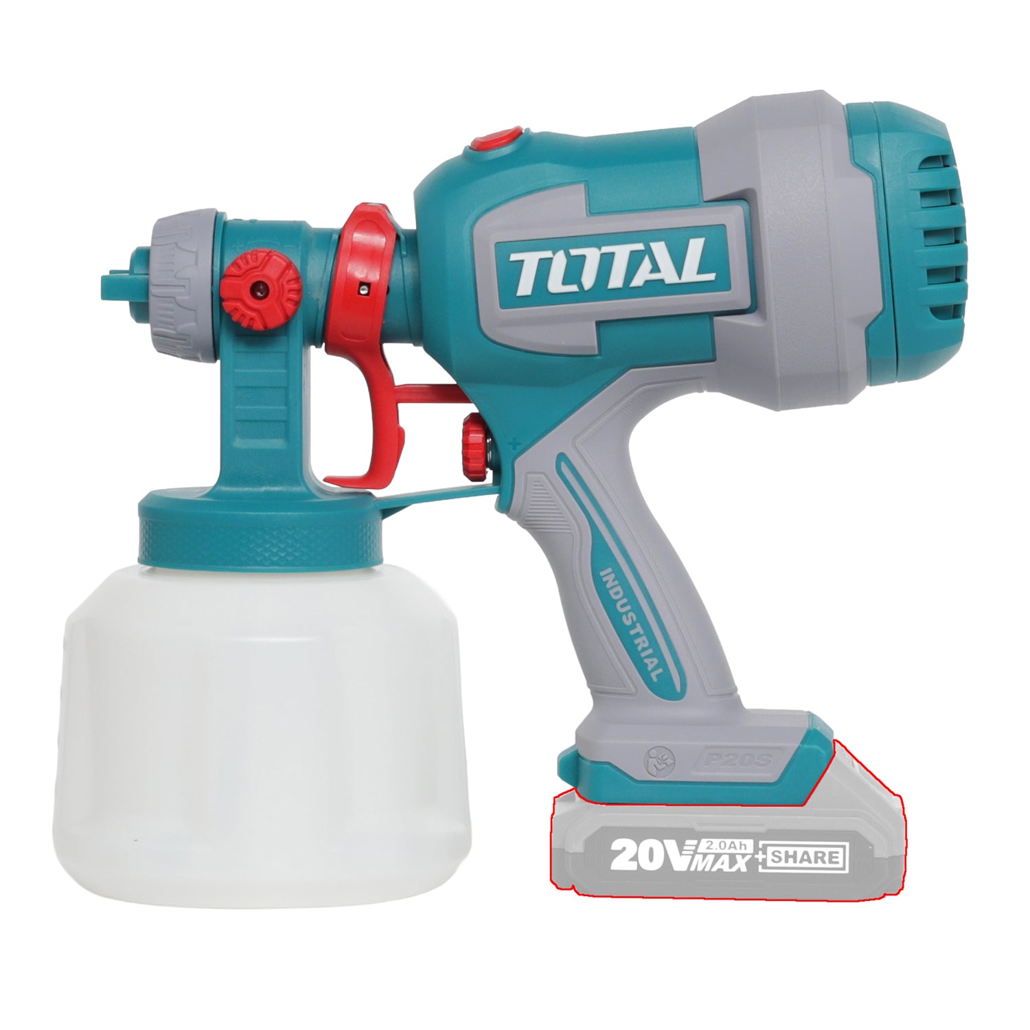 Total Li-Ion 20V Cordless Spray Gun (Battery not included) - TSGLI2004