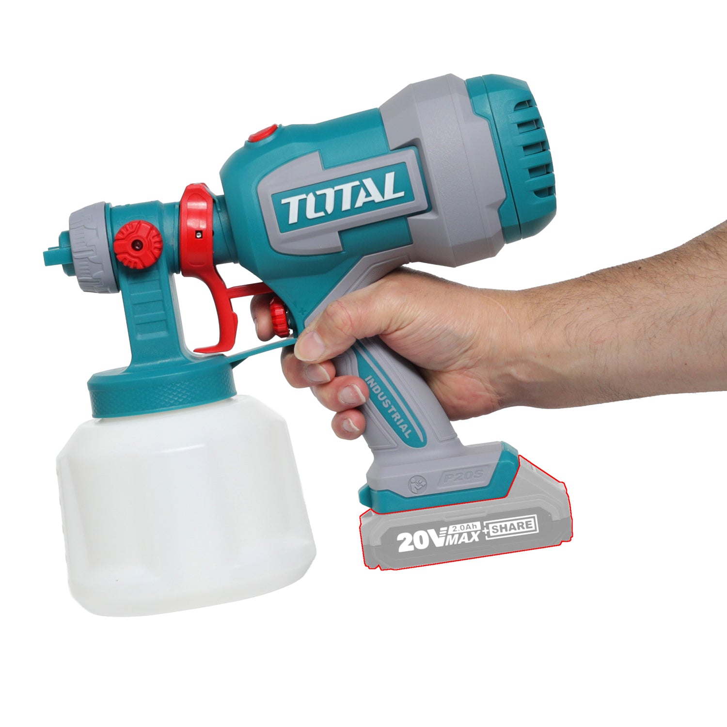 Total Li-Ion 20V Cordless Spray Gun (Battery not included) - TSGLI2004