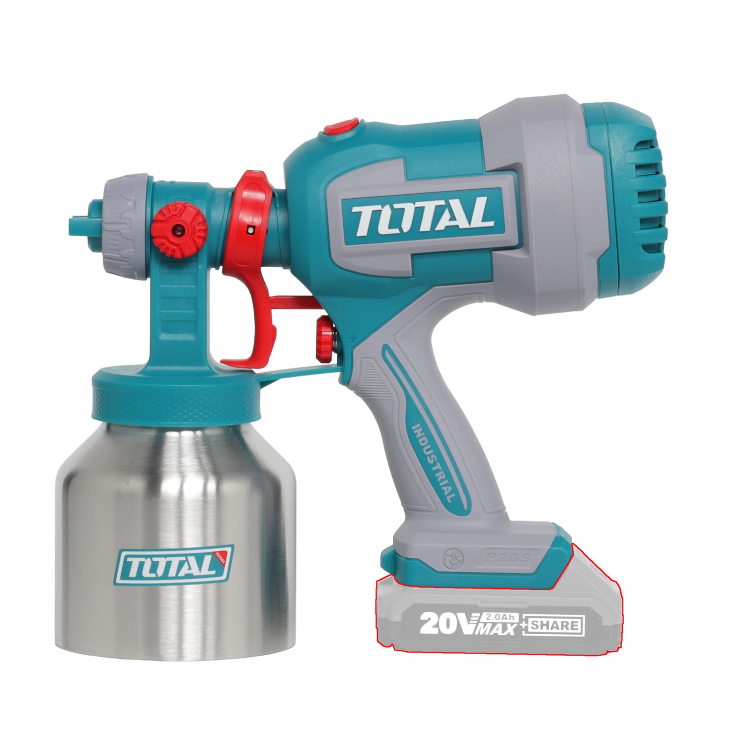 Total Li-Ion 20V Cordless Spray Gun (Battery not included) - TSGLI20041