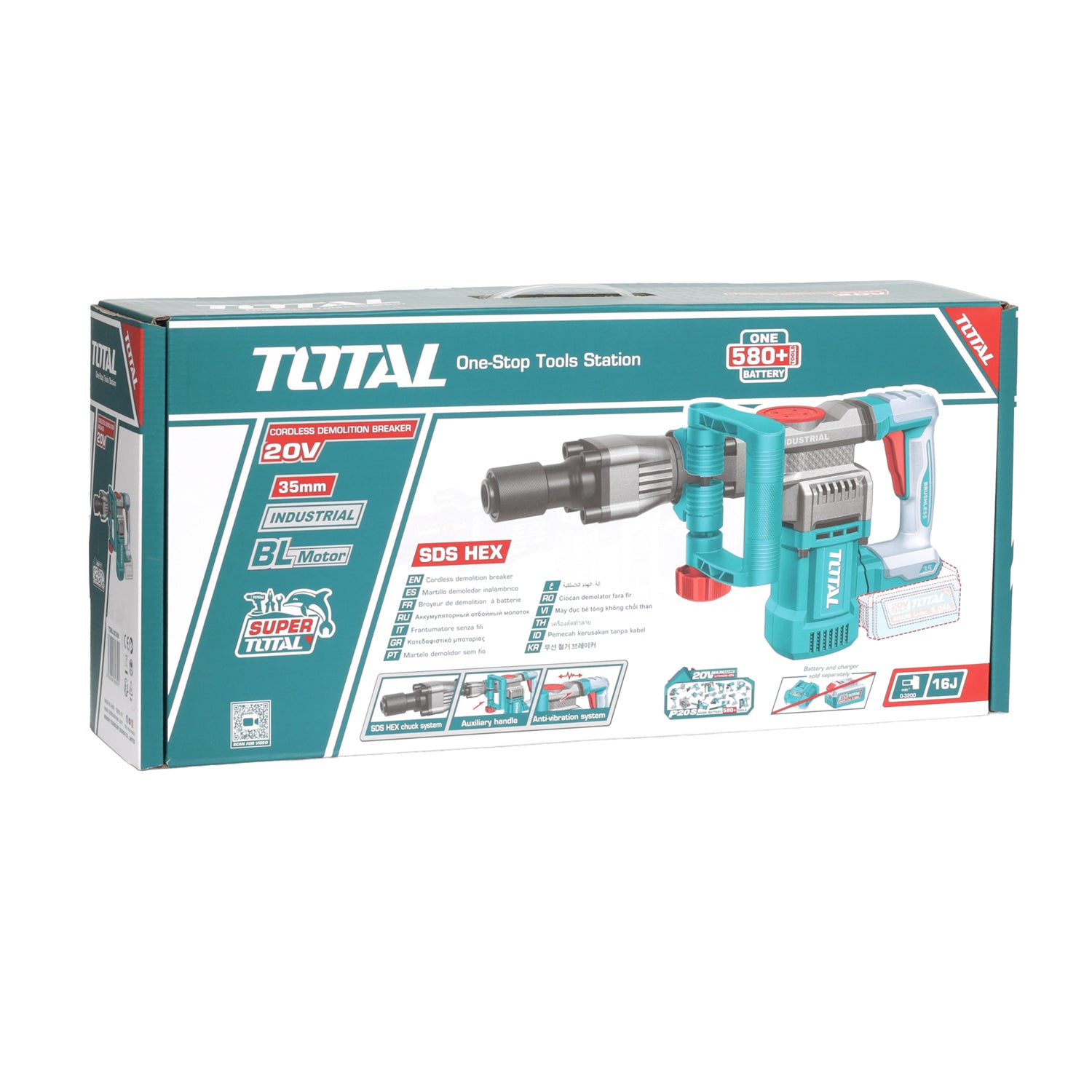Total Li-Ion 20V Cordless Demolition Breaker SDS Hex (Battery not included) - TDBLI20358
