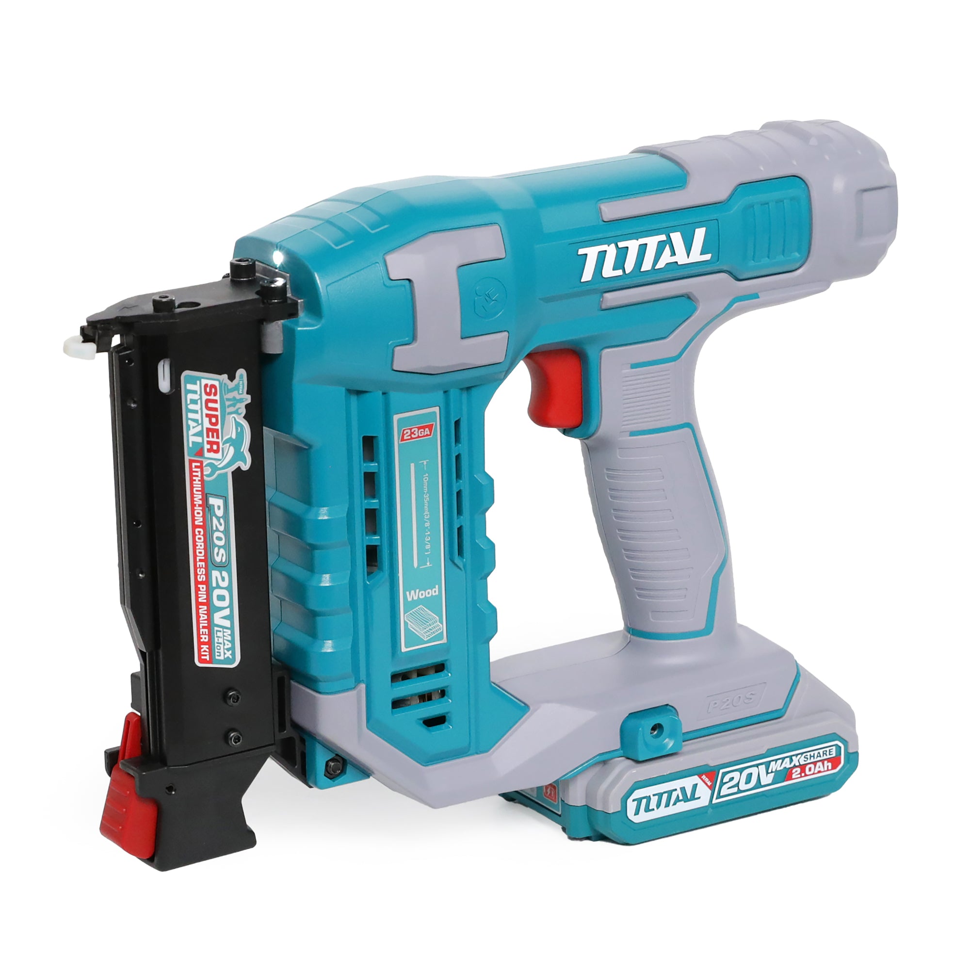 Total Li-Ion 20V Cordless Pin Nailer Kit (with Battery & Charger) - TCBNLI3606