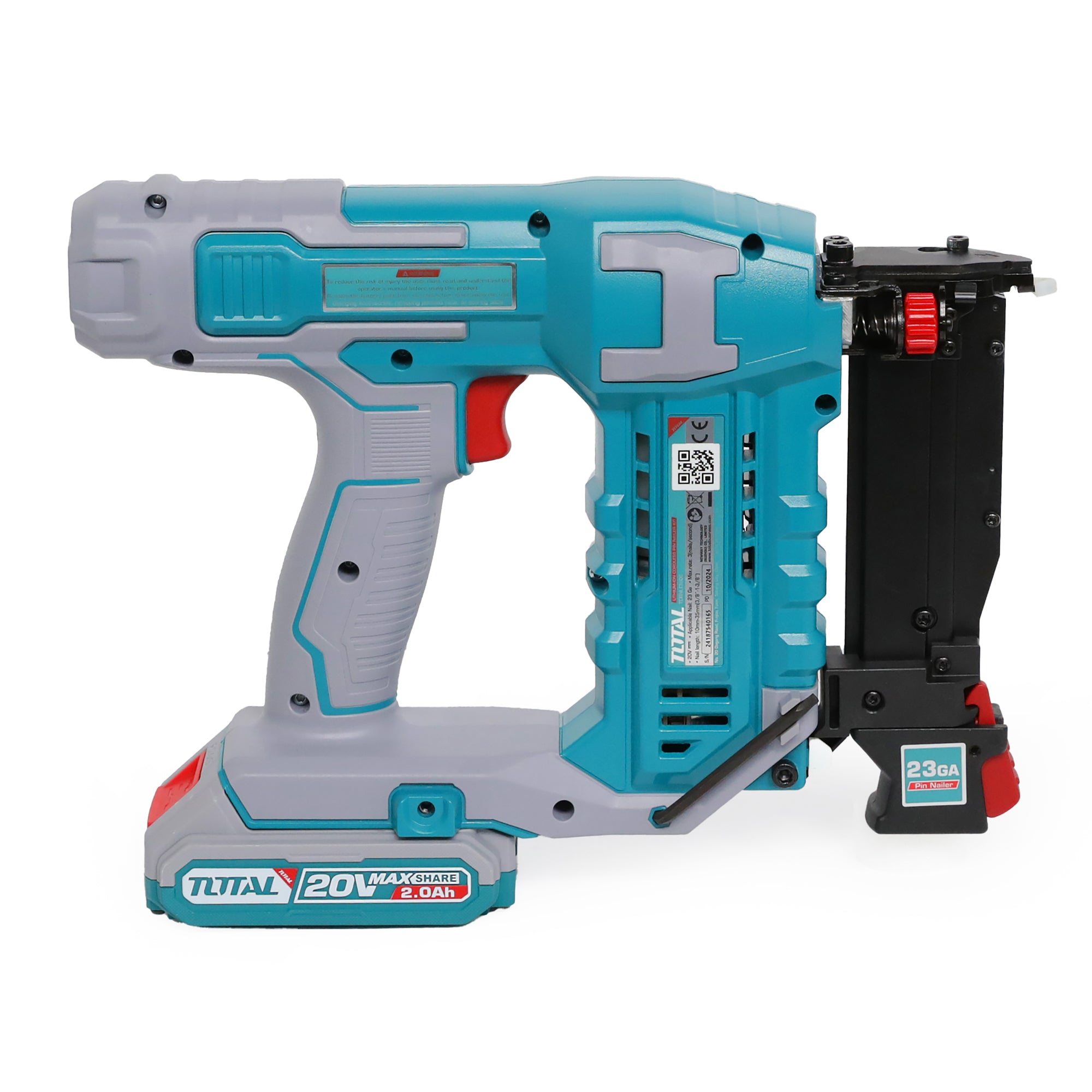 Total Li-Ion 20V Cordless Pin Nailer Kit (with Battery & Charger) - TCBNLI3606