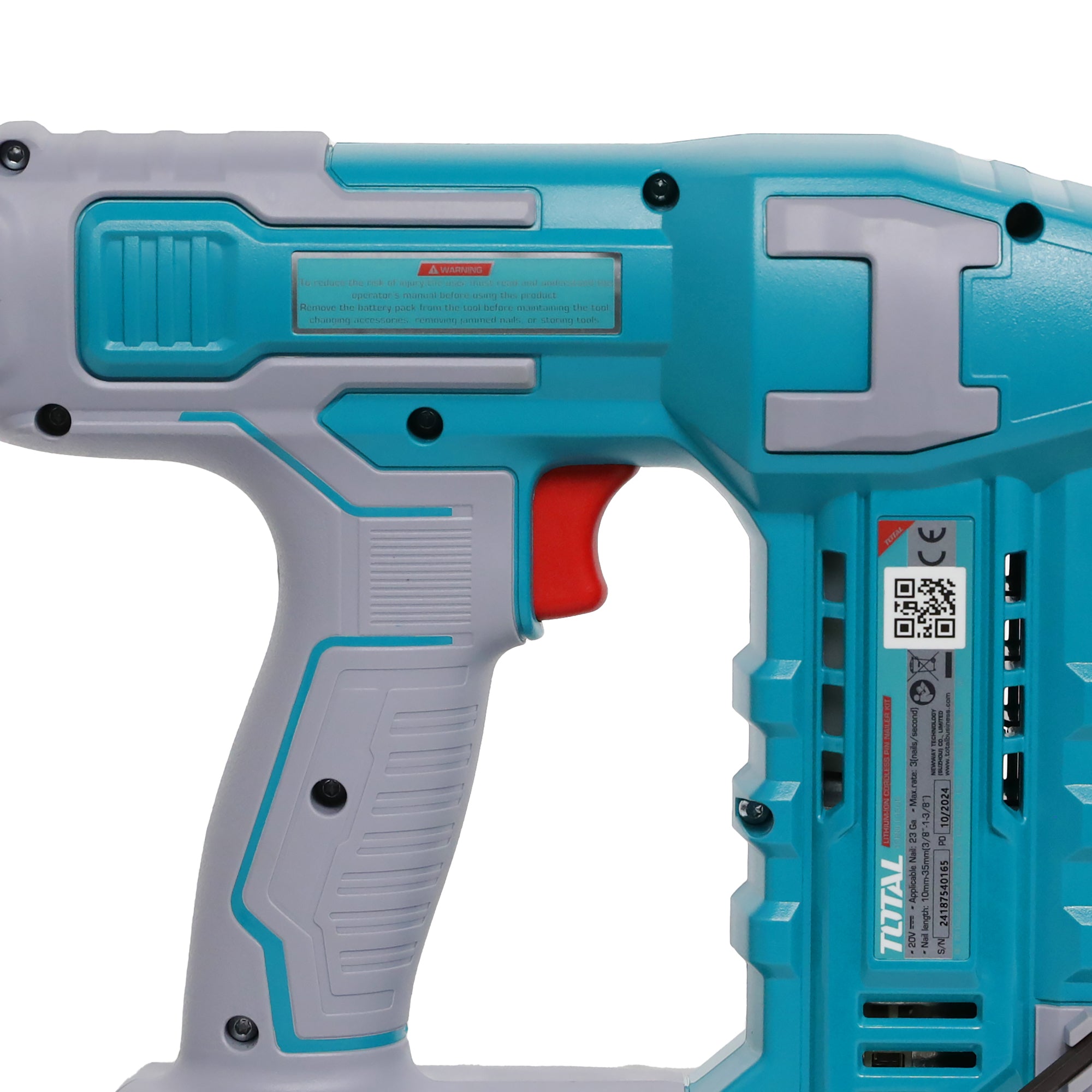 Total Li-Ion 20V Cordless Pin Nailer Kit (with Battery & Charger) - TCBNLI3606