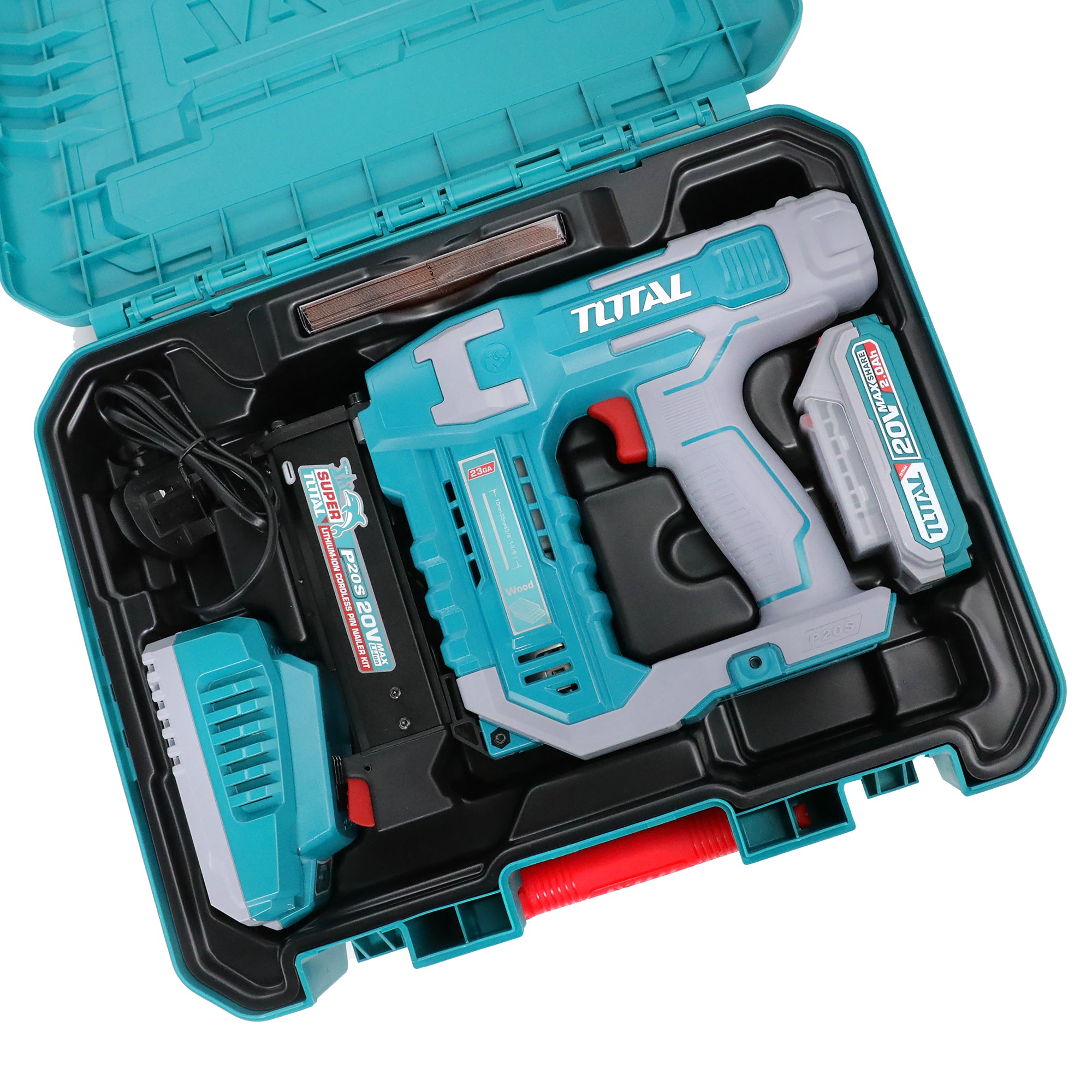 Total Li-Ion 20V Cordless Pin Nailer Kit (with Battery & Charger) - TCBNLI3606