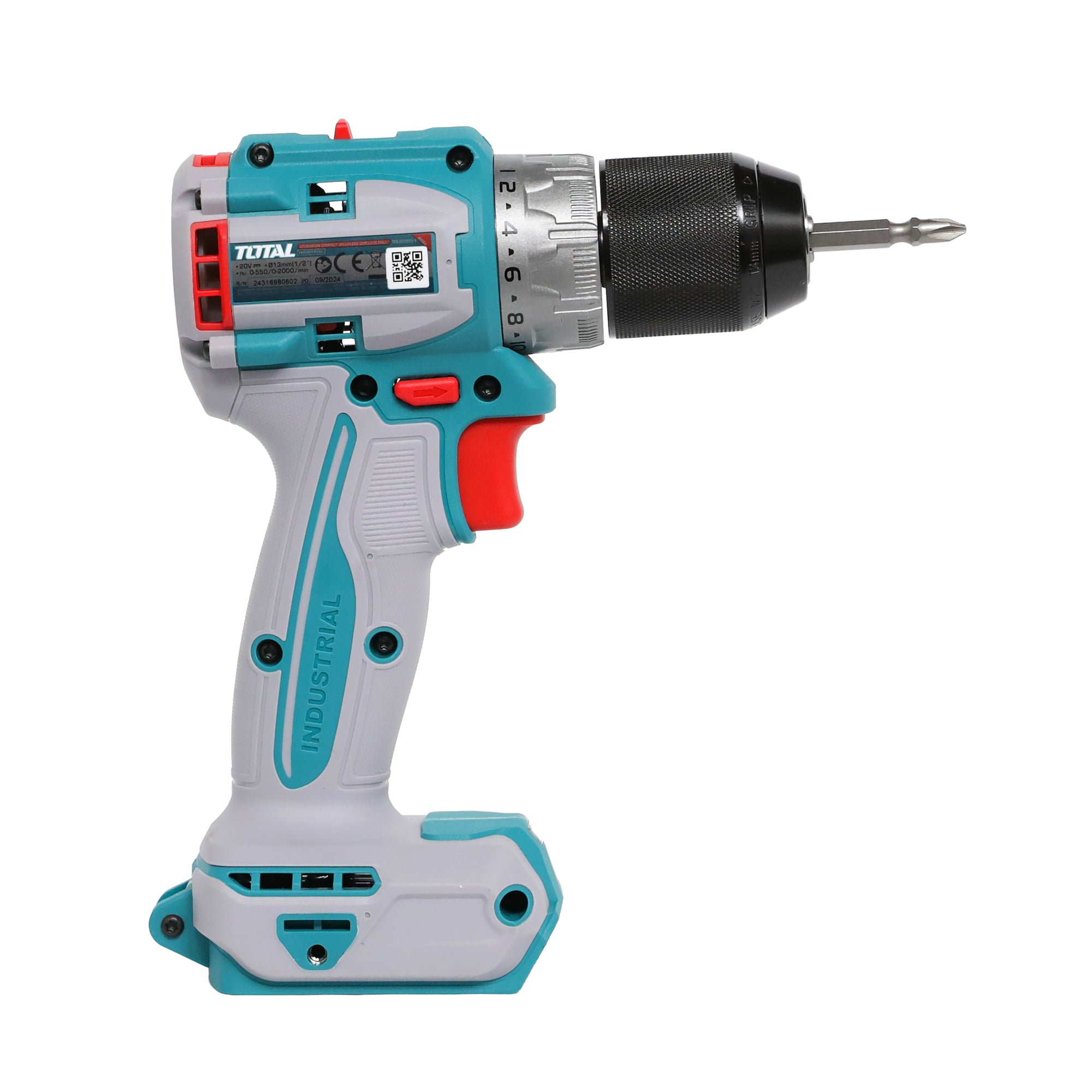 Total Li-Ion 20V Cordless 3pc Combo Kit (with 2 x Batteries & Charger) - TOSLI241192E