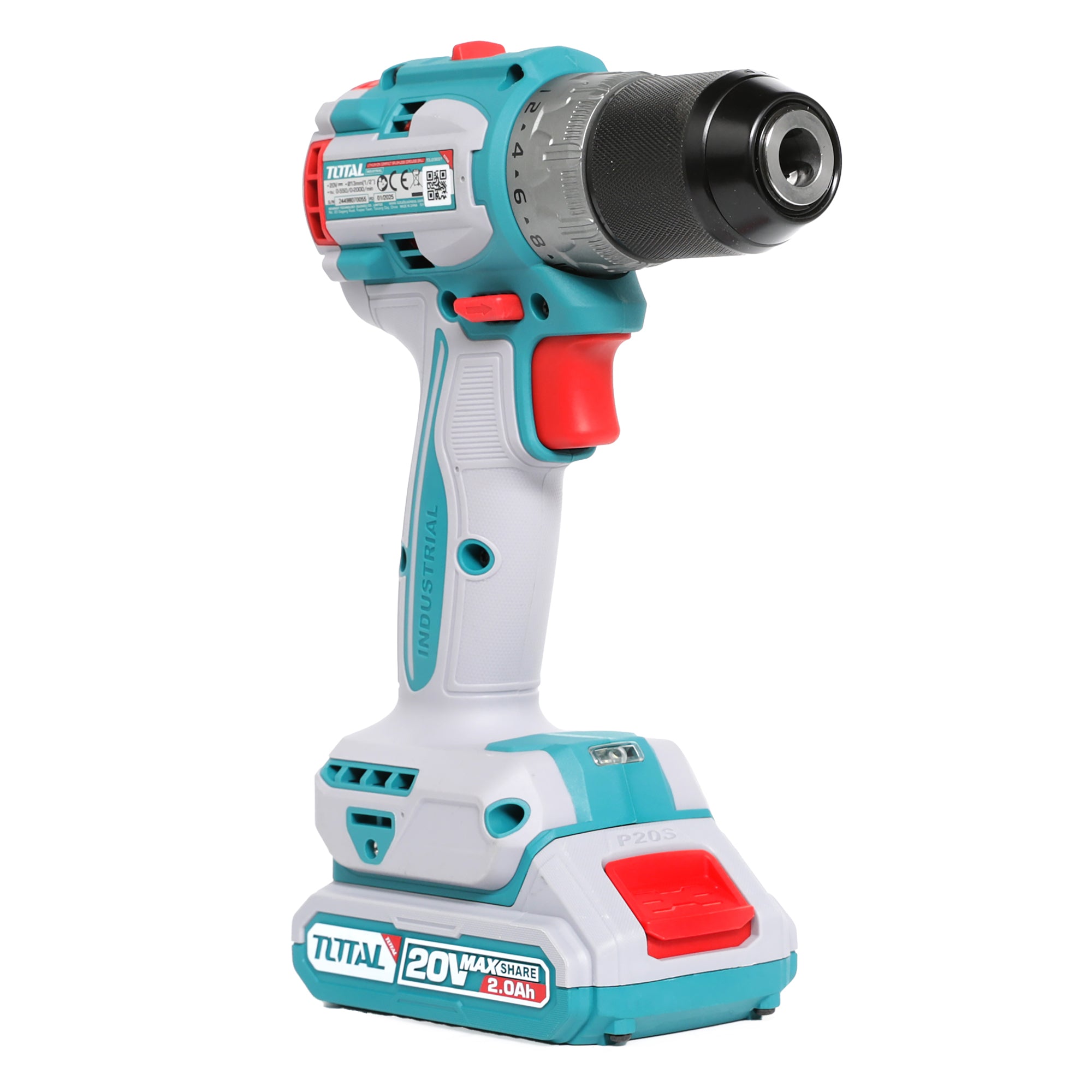 Total Li-Ion 20V Cordless 3pc Combo Kit (with 2 x Batteries & Charger) - TOSLI241192E