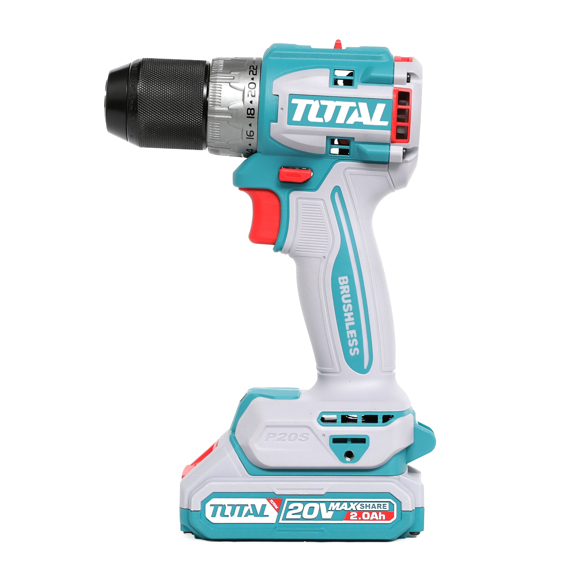 Total Li-Ion 20V Cordless 3pc Combo Kit (with 2 x Batteries & Charger) - TOSLI241192E