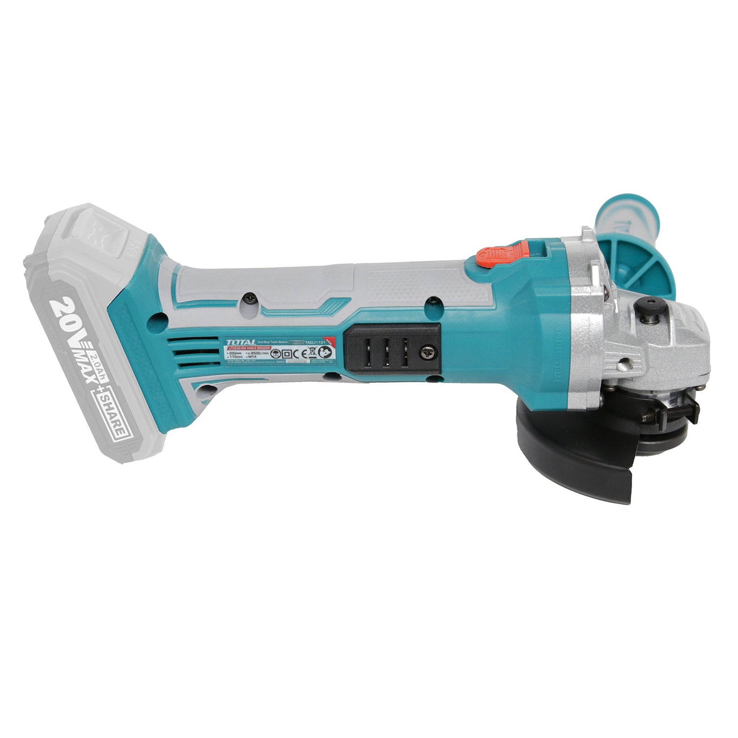 Total Li-Ion 20V Angle Grinder (Battery not included) - TAGLI1151
