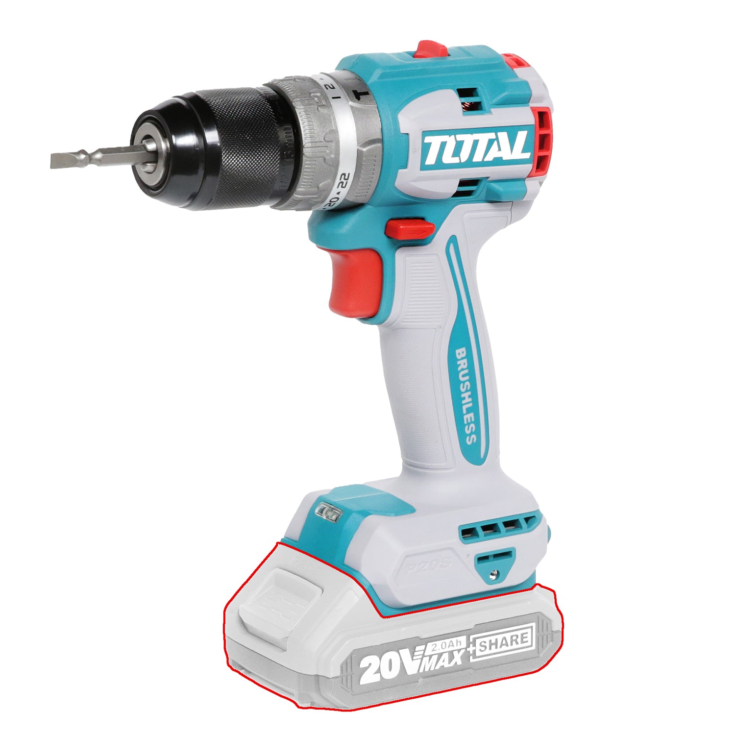 Total Li-Ion 20V Compact Brushless Impact Drill (Battery not included) - TIDLI206021