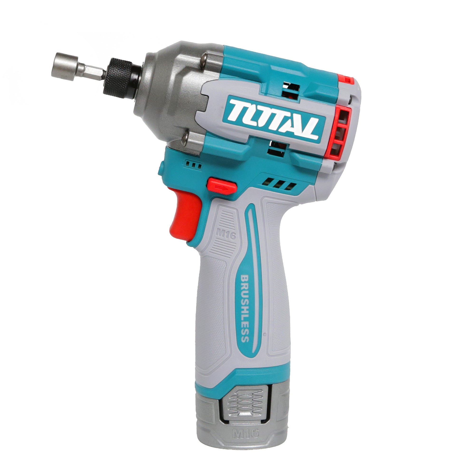 Total Li-Ion 16V Compact Brushless Cordless Impact Driver (with 2 x Batteries & Charger) - TIRLI16178E