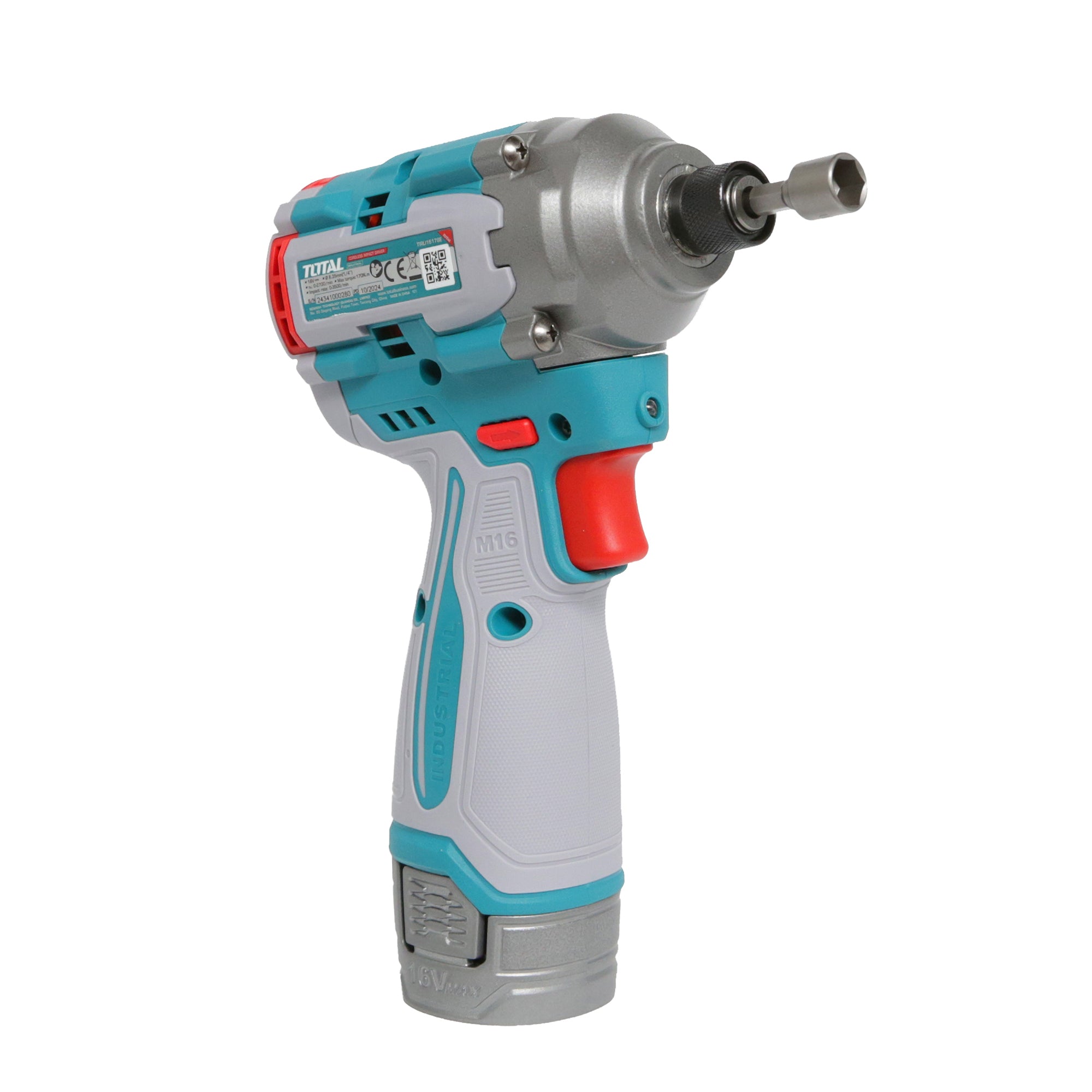 Total Li-Ion 16V Compact Brushless Cordless Impact Driver (with 2 x Batteries & Charger) - TIRLI16178E