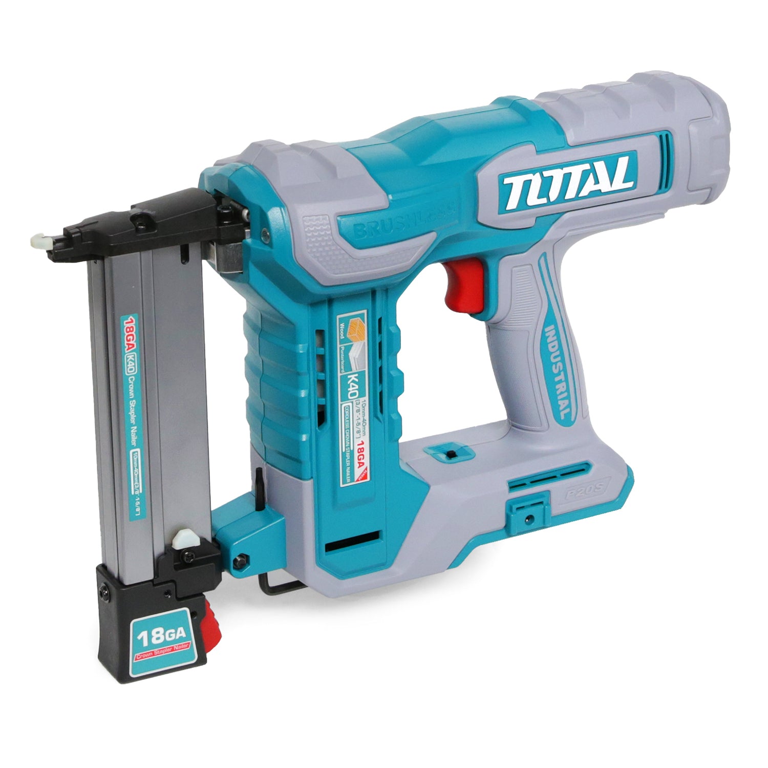 Total Li-Ion 20V Cordless Crown Stapler Nailer (Battery not included) - TCSNLI6005