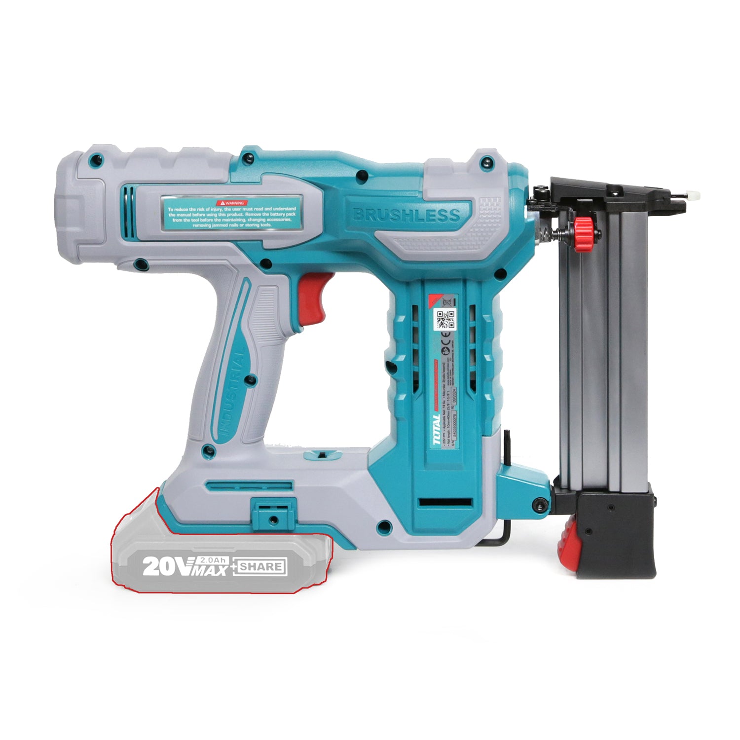 Total Li-Ion 20V Cordless Crown Stapler Nailer (Battery not included) - TCSNLI6005