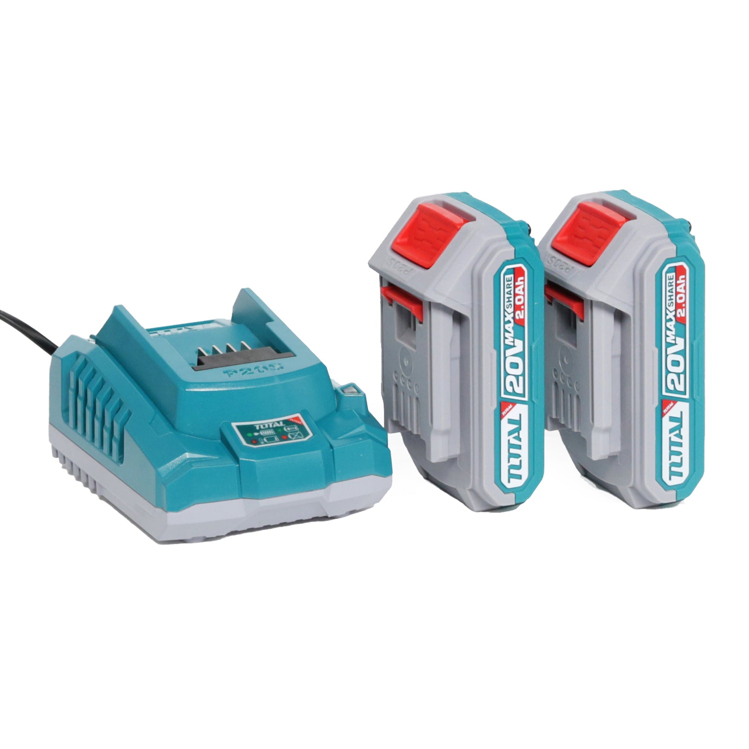 Total Li-Ion 20V Cordless 2pc Combo Kit (with 2 x Batteries & Charger) - TCKLI20272E