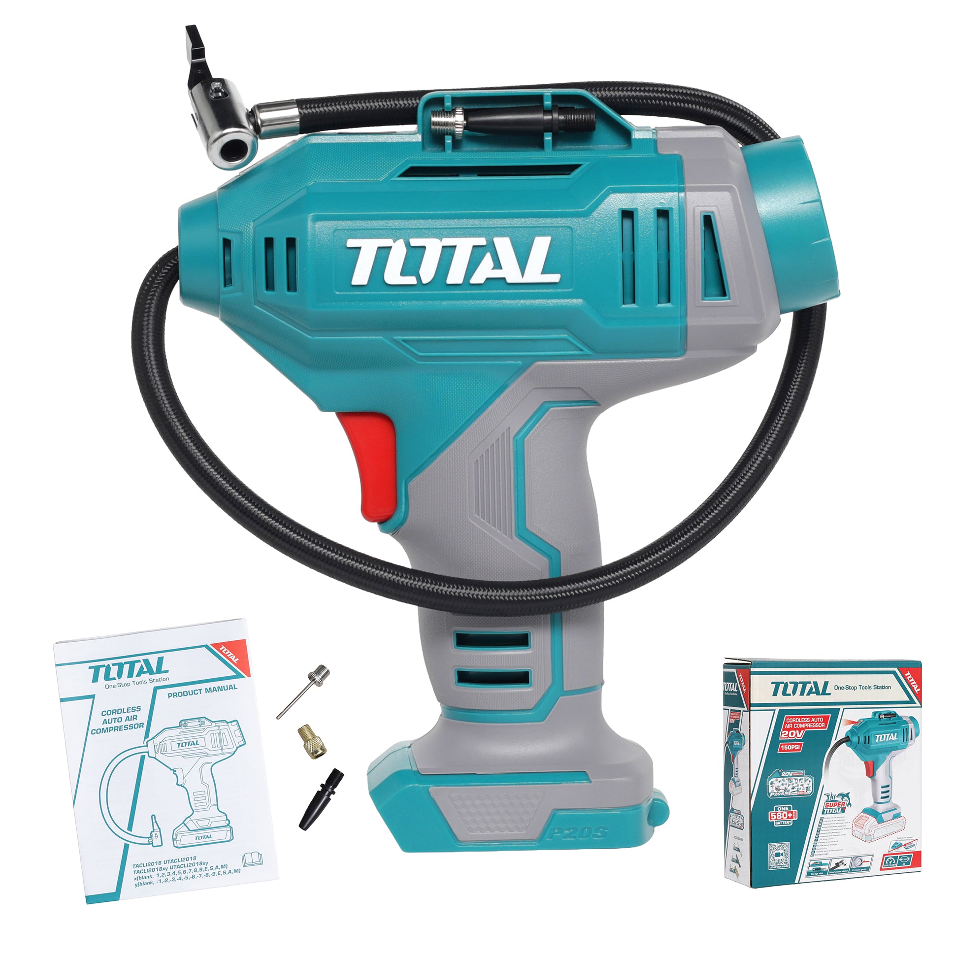 Total Li-Ion 20V Cordless Auto Air Compressor 150PSI (Battery not included) - TACLI2018E