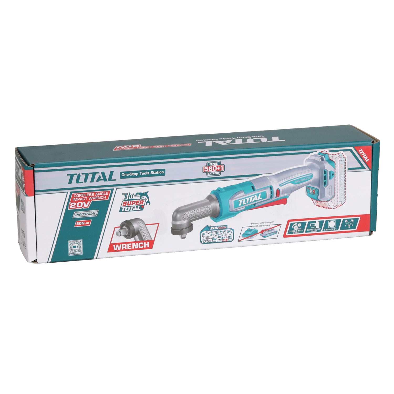 Total Li-Ion 20V Cordless Angle Impact Wrench (Battery Not Included) - TAIWLI2081
