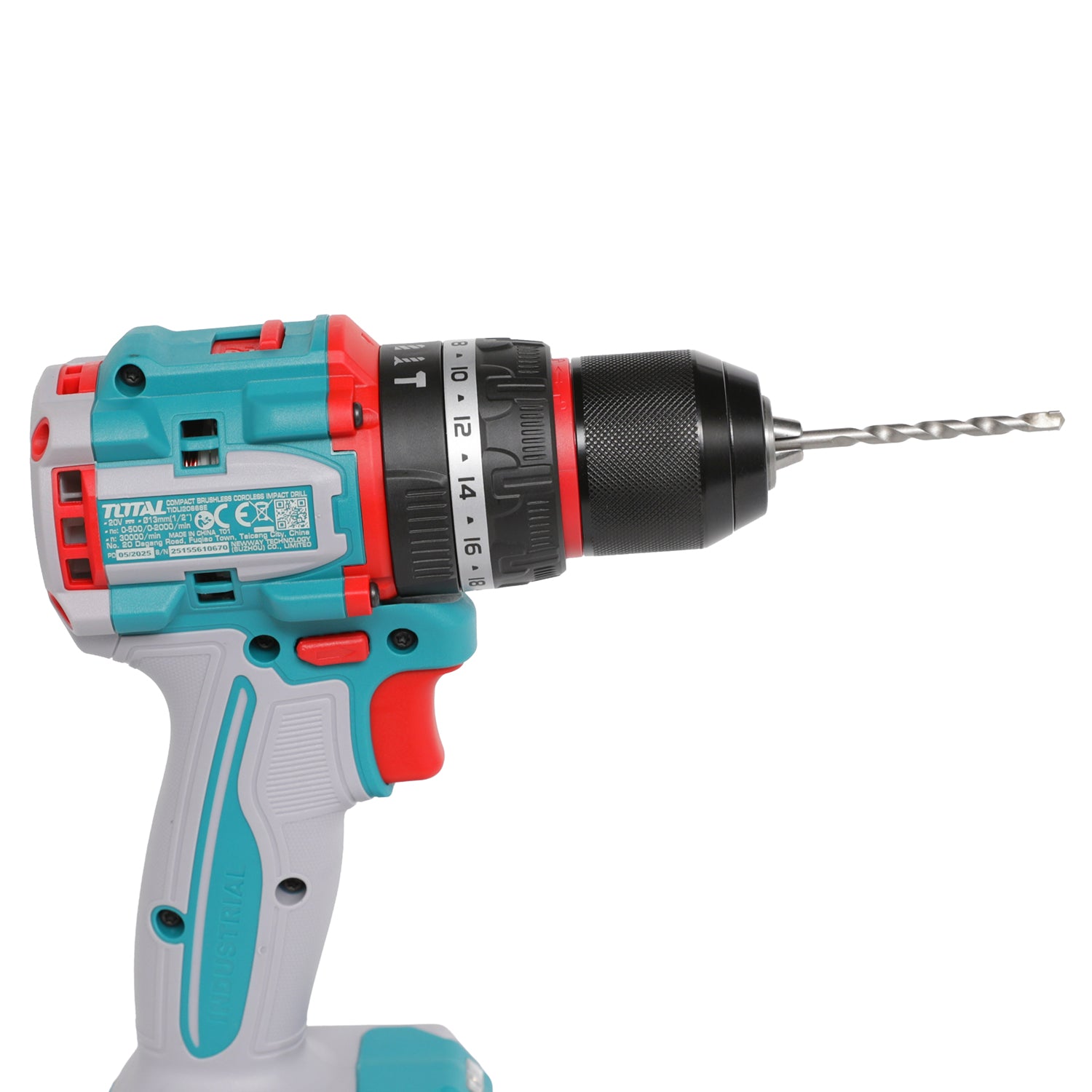 Total Li-Ion 20V Compact Brushless Impact Drill (with 2 x Batteries & Charger) - TIDLI20668E