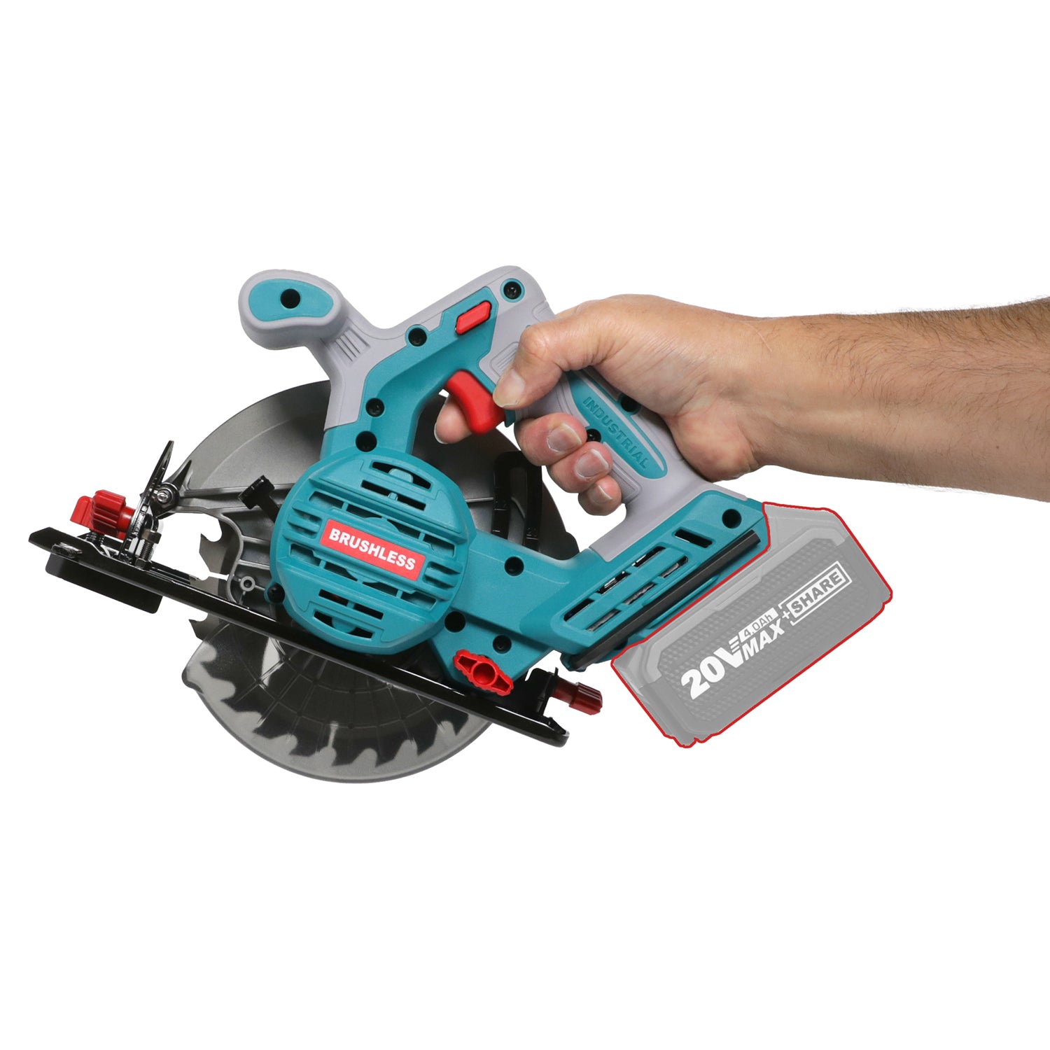 Total Li-Ion 20V Cordless Circular Saw 165mm (Battery Not Included) - TSLI1652
