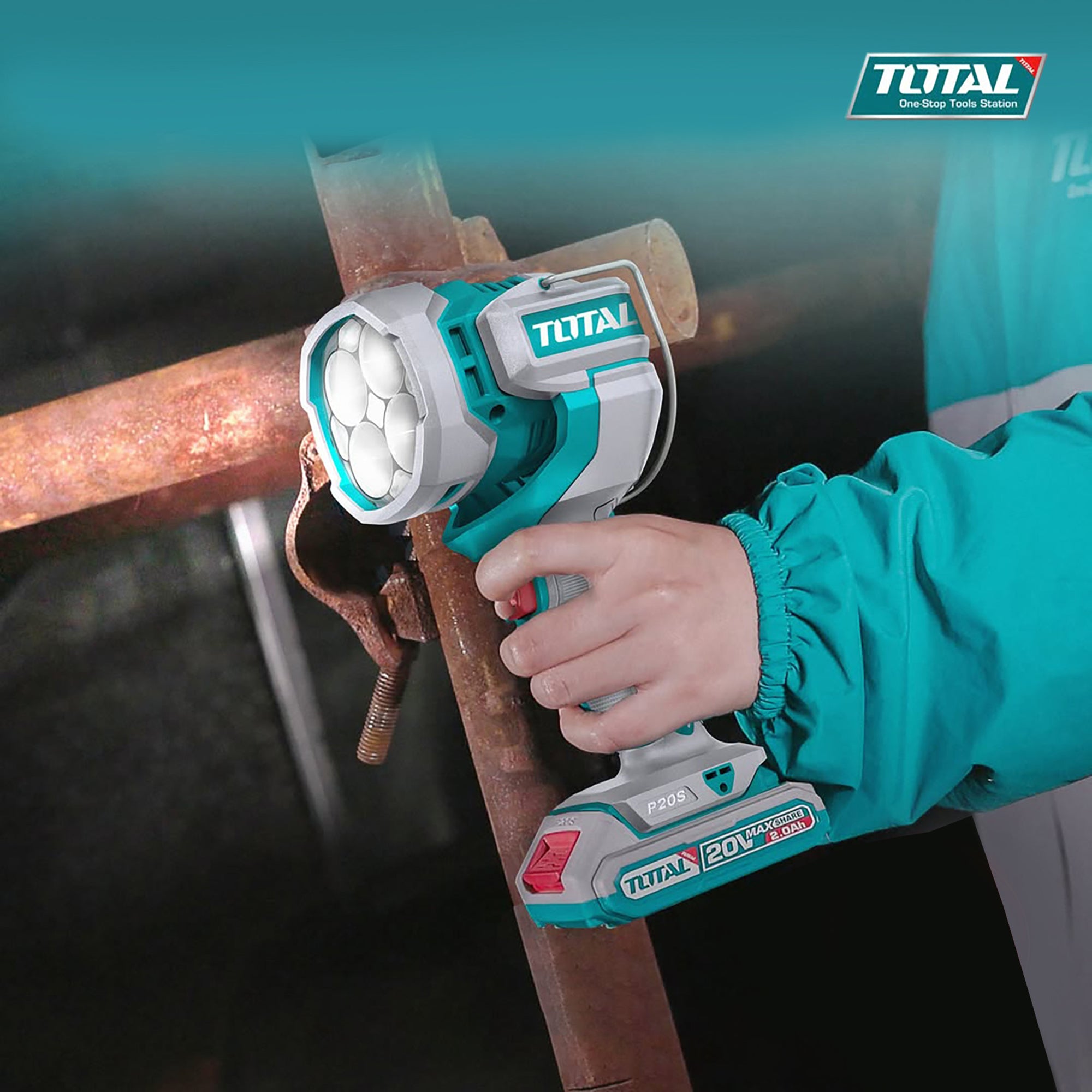 Total Li-Ion 20V Cordless 3pc Combo Kit (with 2 x Batteries & Charger) - TOSLI241196E