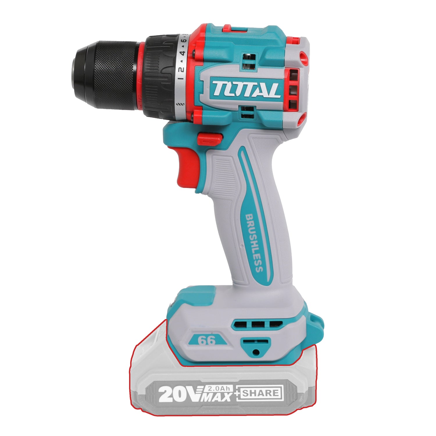 Total Li-Ion 20V Compact Brushless Cordless Drill (Battery not included) - TDLI206681
