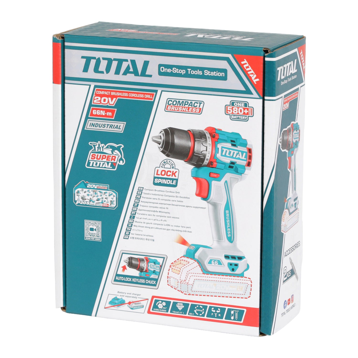Total Li-Ion 20V Compact Brushless Cordless Drill (Battery not included) - TDLI206681