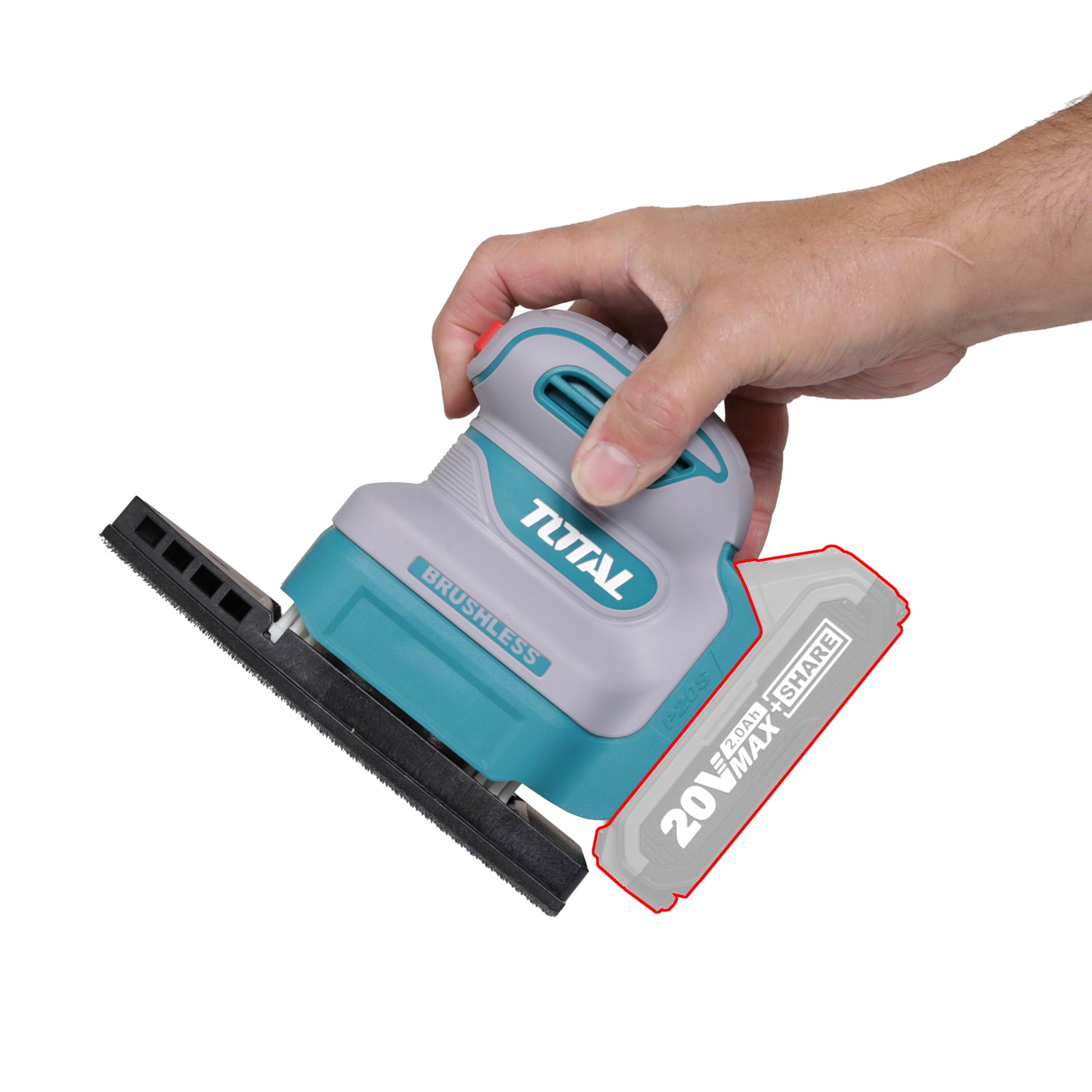 Total Li-Ion 20V Cordless Palm Sander (Battery Not Included) - TPSLI2024