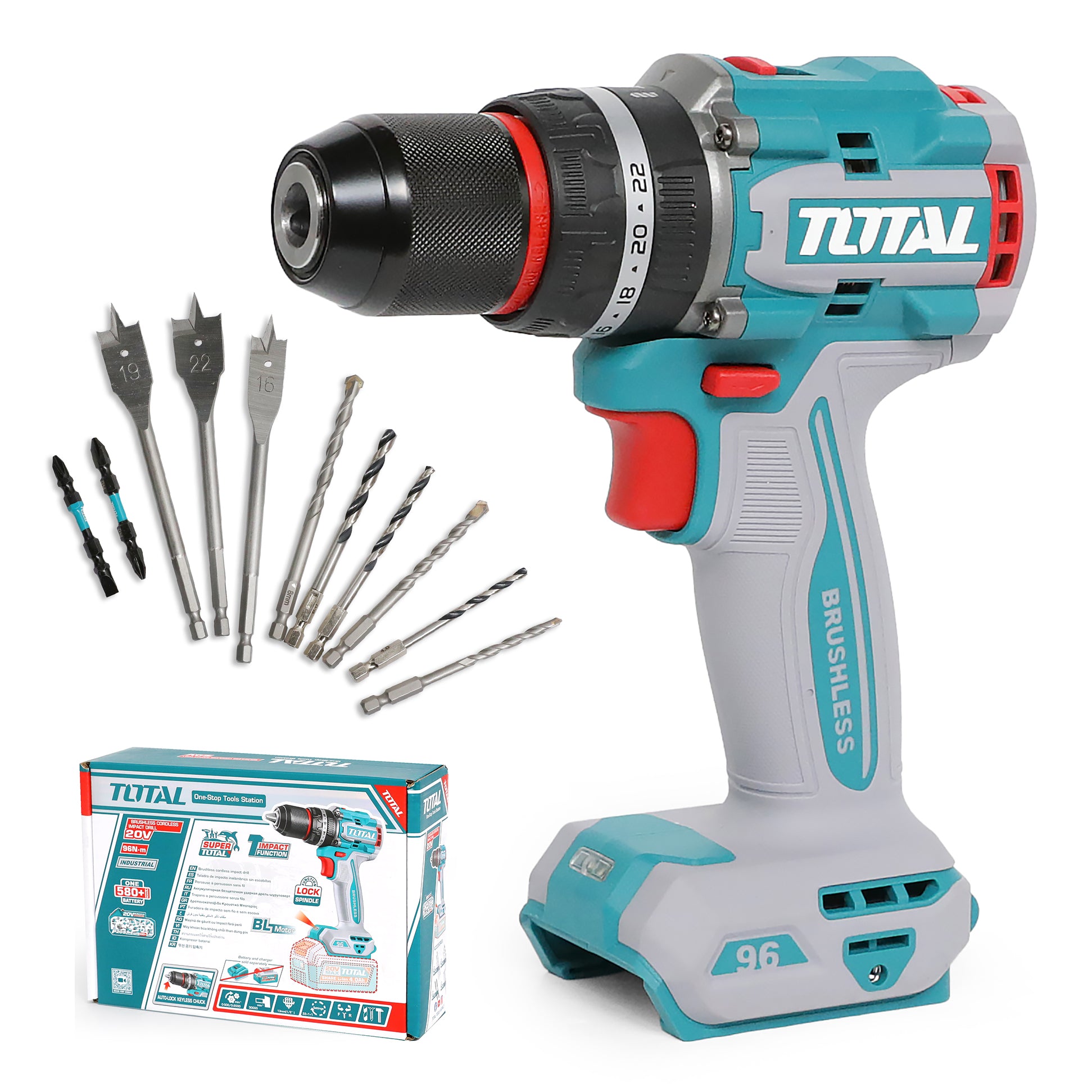 Total Li-Ion 20V Brushless Cordless Impact Drill (Battery not included) - TIDLI209681