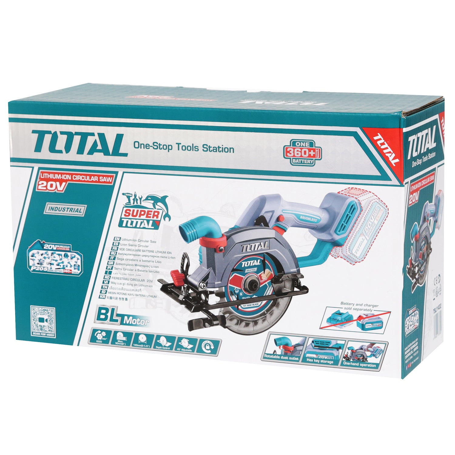 Total Li-Ion 20V Circular Saw 140mm - (Battery Not Included) - TSLI1402