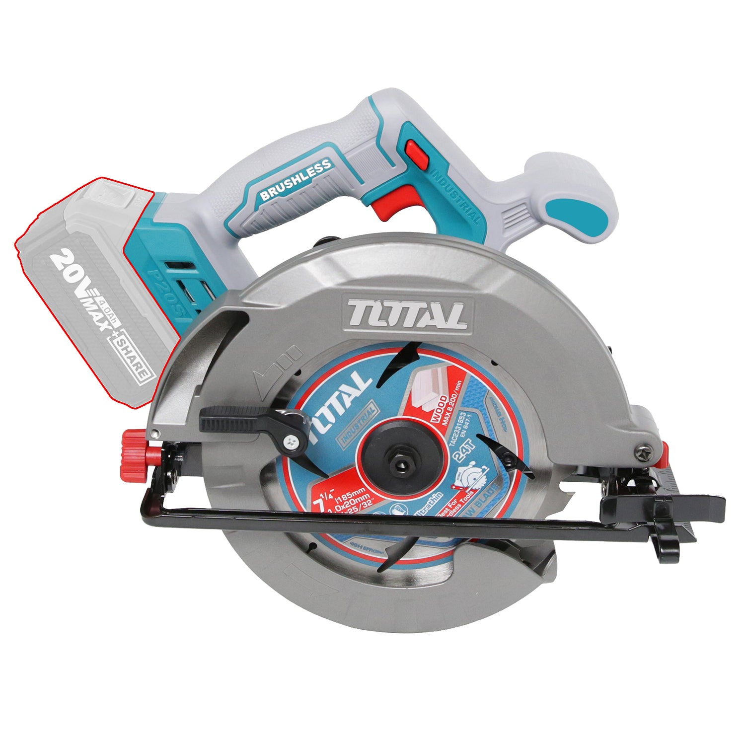 Total Li-Ion 20V Circular Saw 185mm (Battery Not Included) - TSLI1851