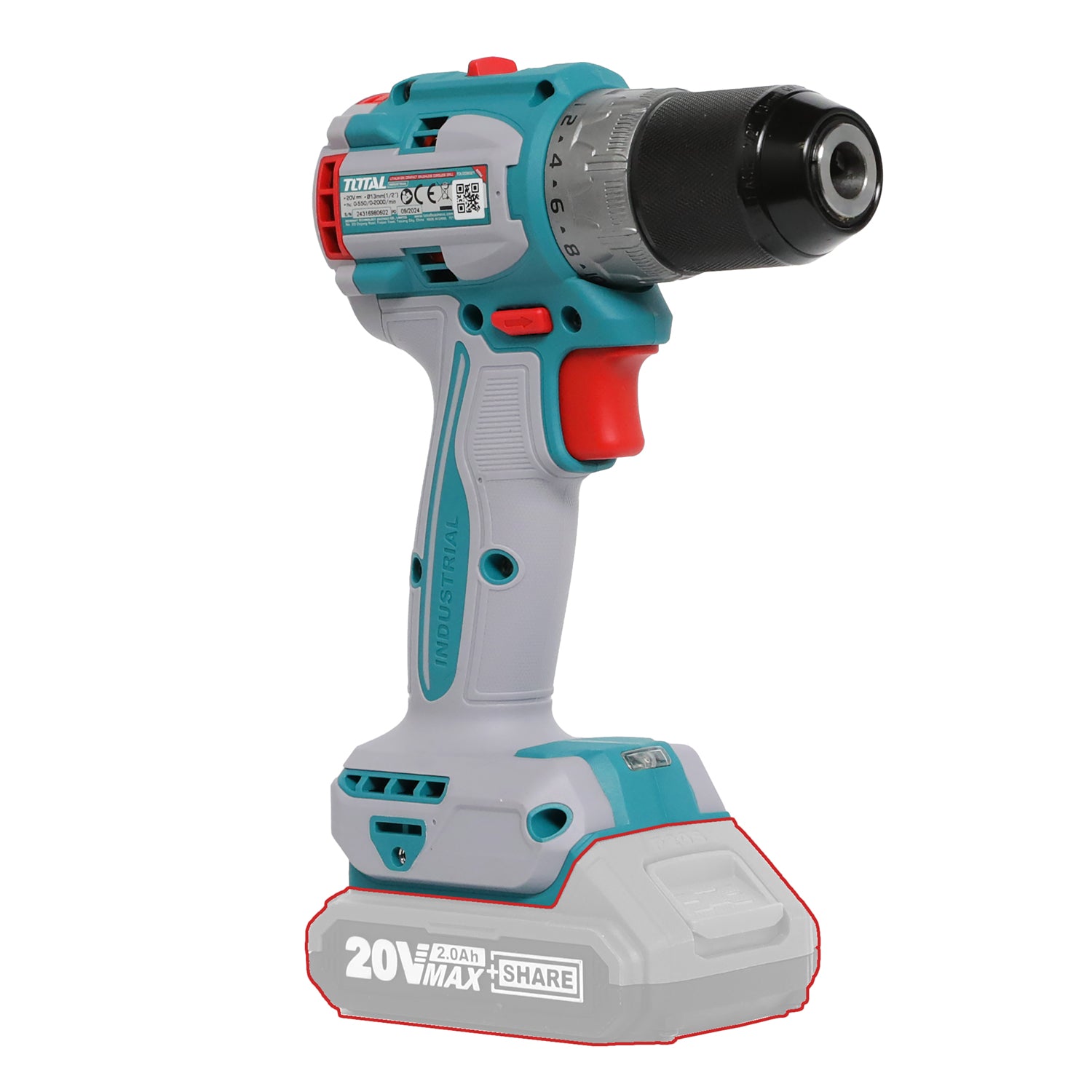 Total Li-Ion 20V Compact Brushless Cordless Drill (Battery not included) - TDLI206021