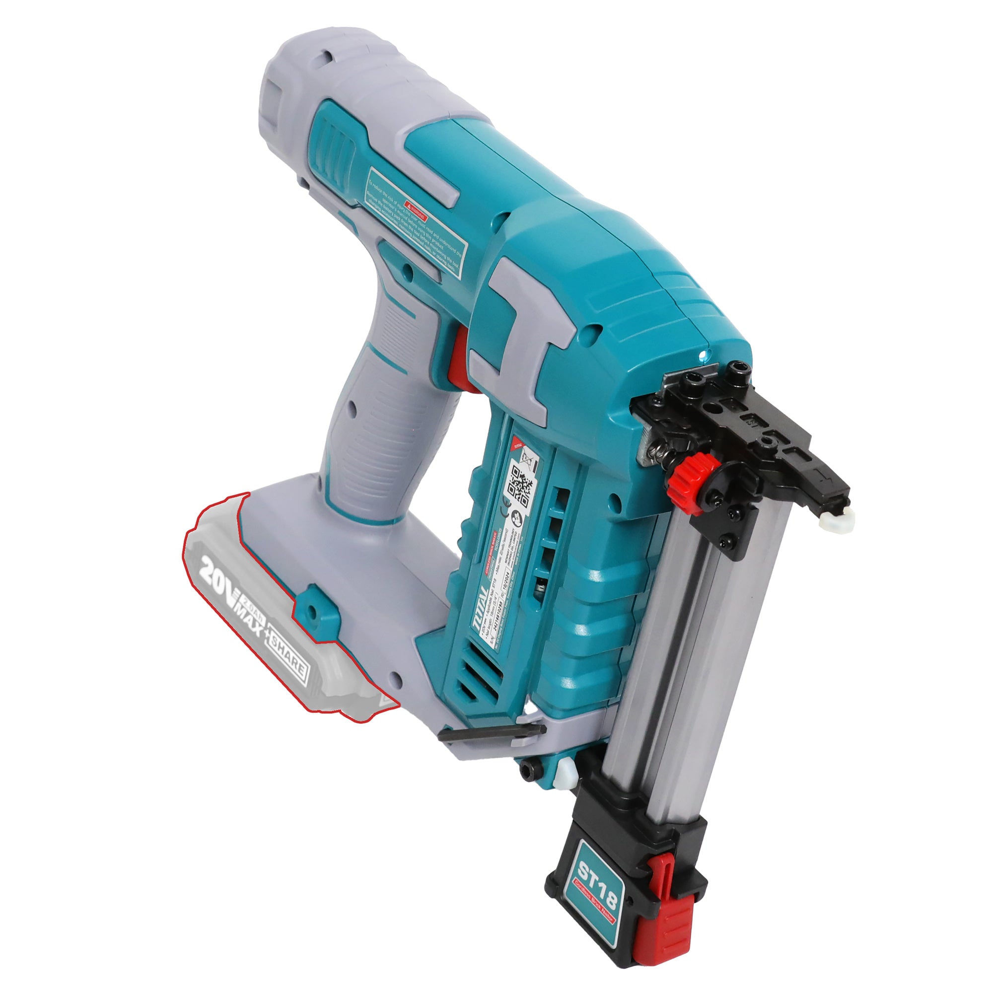Total Li-Ion 20V Cordless Brick Nailer (Battery not included) - TCSTLI3805