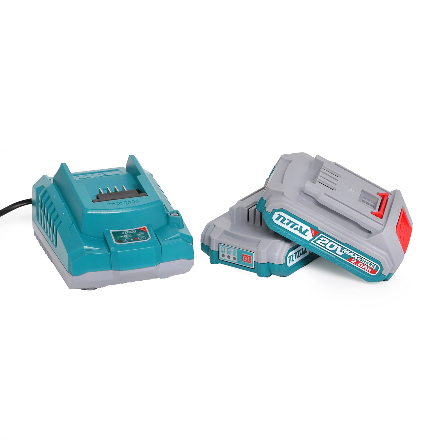 Total Li-Ion 20V Cordless 2pc Combo Kit (with 2 x Batteries & Charger) - TCKLI20277E