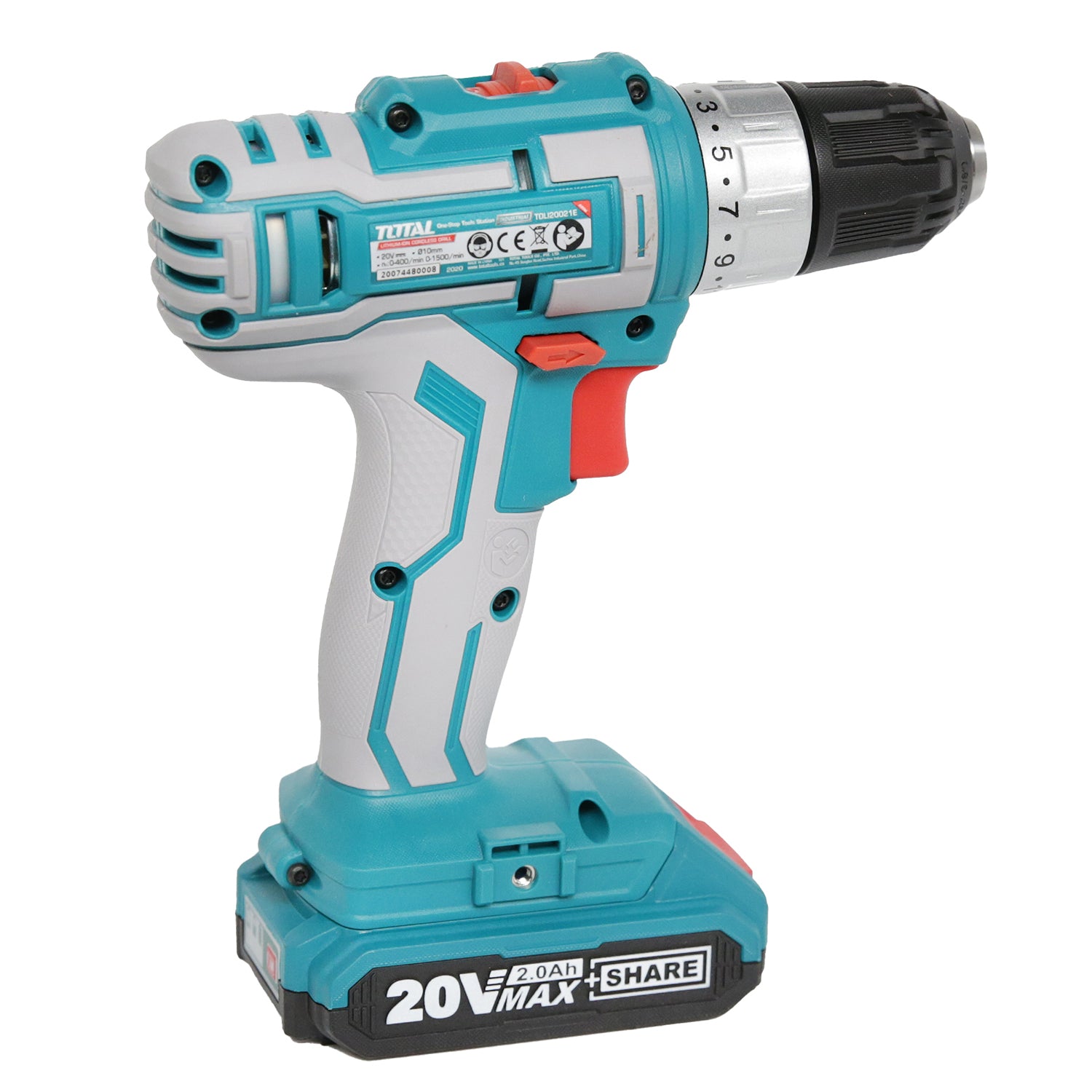 Total Li-Ion 20V Cordless Drill (with Battery & Charger) - TDLI20021E
