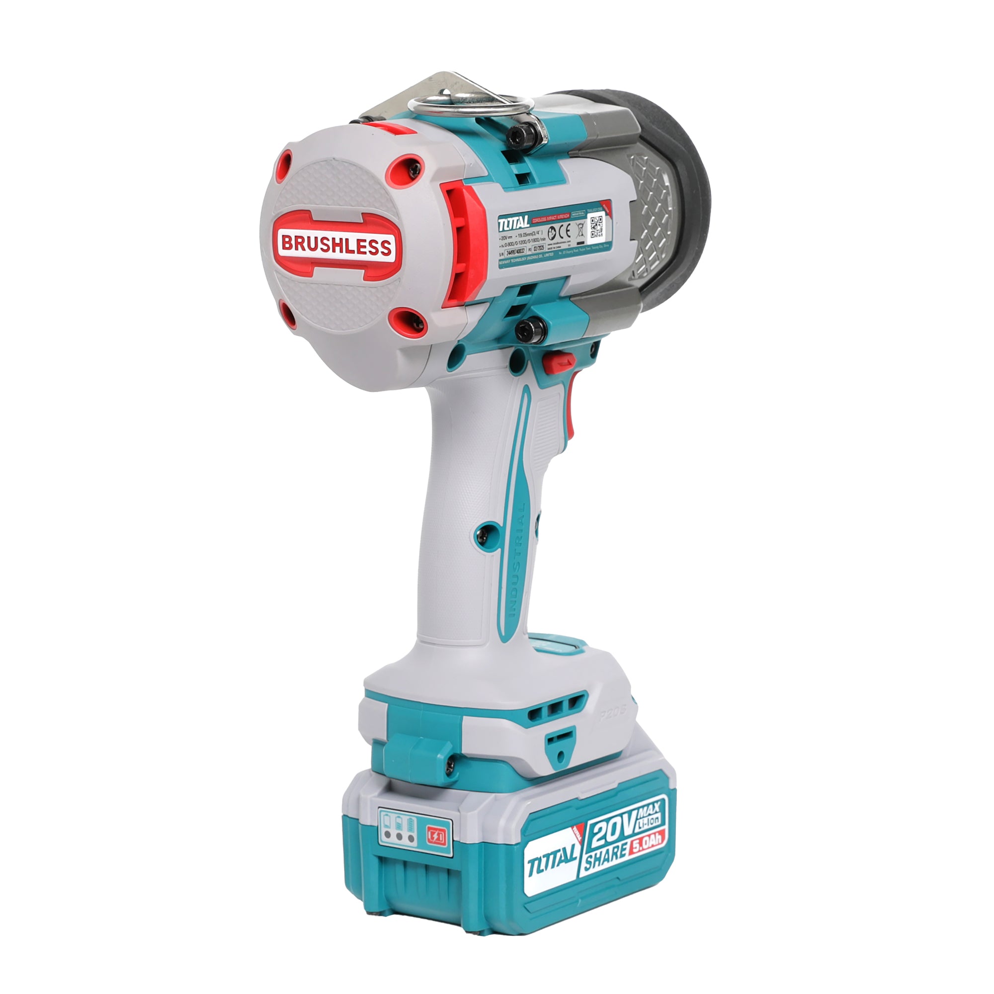 Total Li-Ion 20V Cordless Impact Wrench (with 2 x Batteries & Charger) - TIWLI20135E