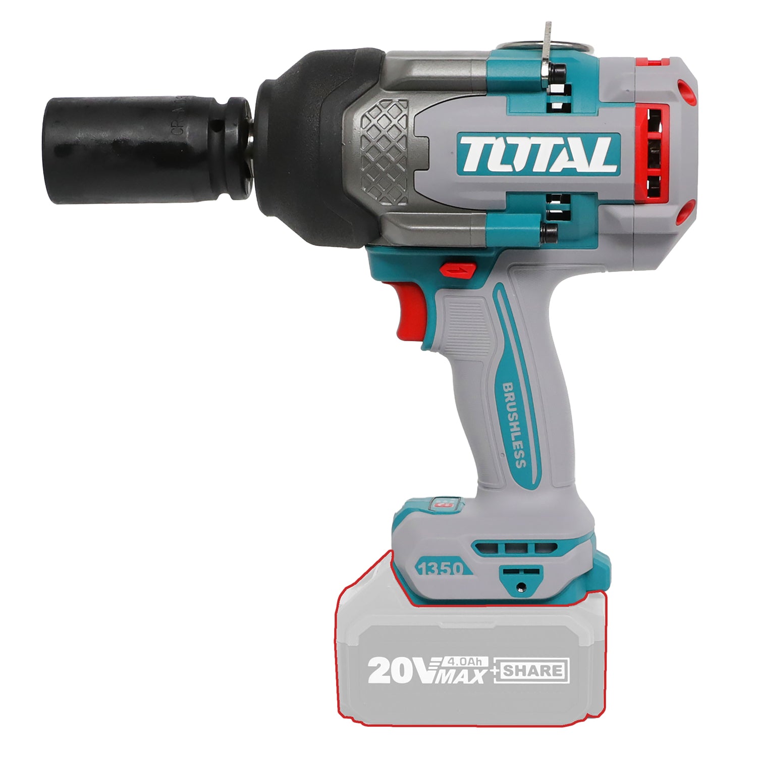 Total Li-Ion 20V Cordless Impact Wrench (Battery Not Included) - TIWLI201351