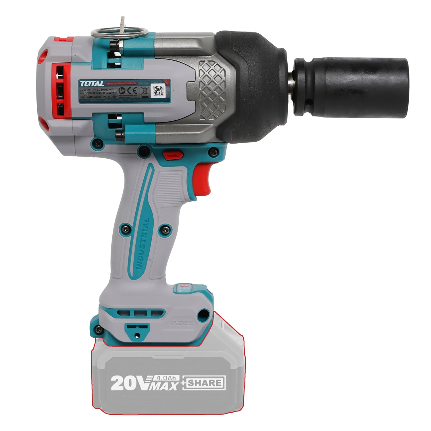 Total Li-Ion 20V Cordless Impact Wrench (Battery Not Included) - TIWLI201351