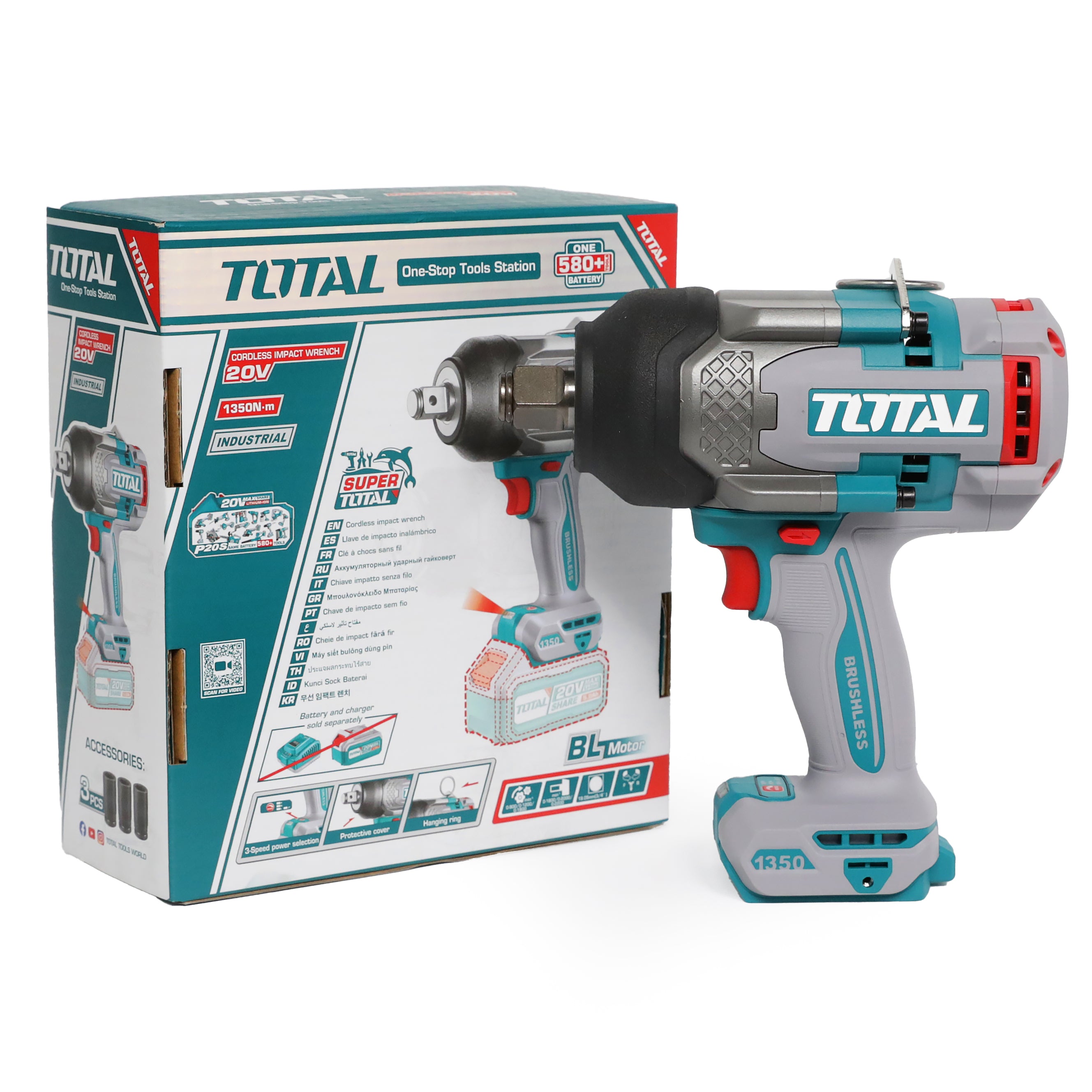 Total Li-Ion 20V Cordless Impact Wrench (Battery Not Included) - TIWLI201351