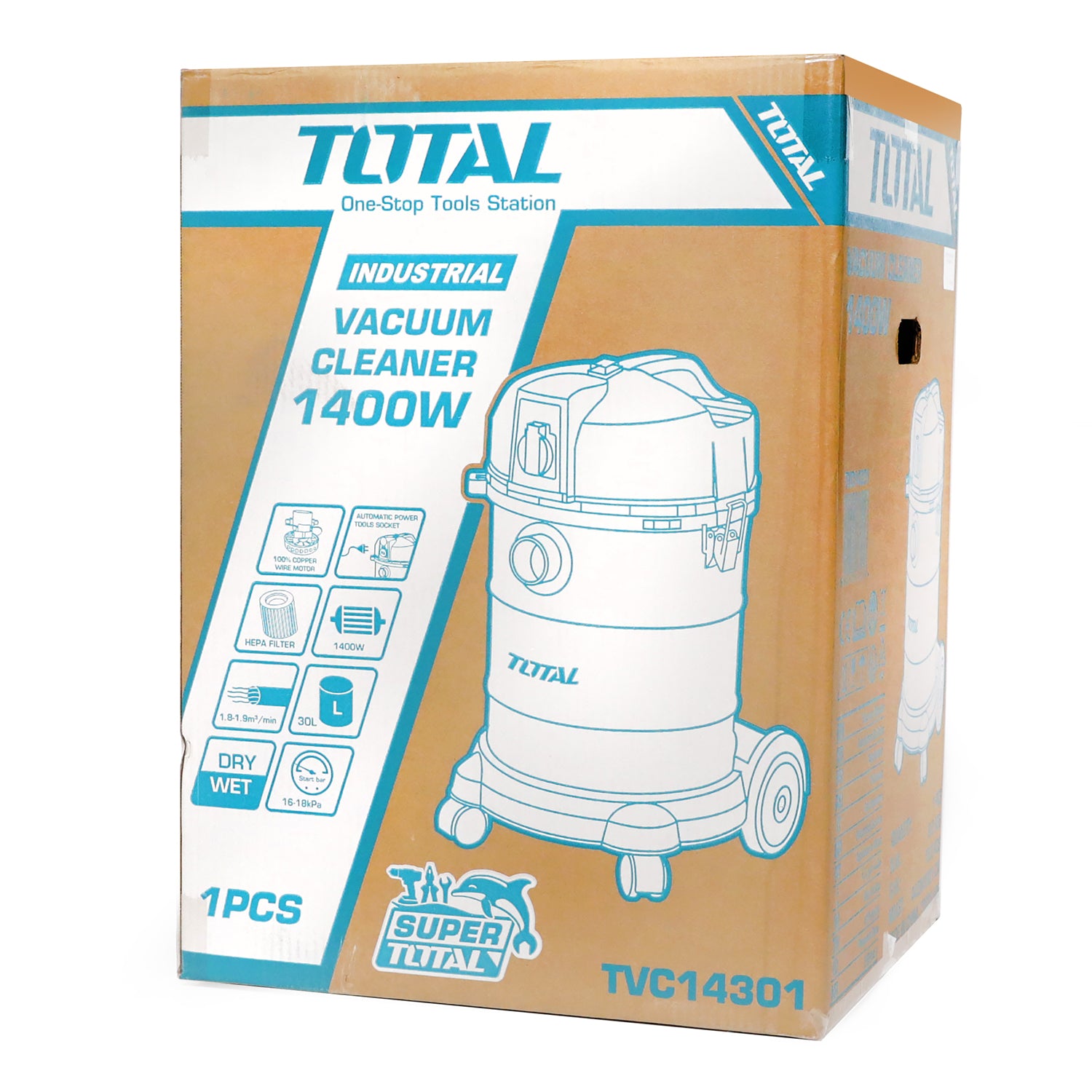 Total Wet and Dry Vacuum Cleaner 1400W - TVC14301