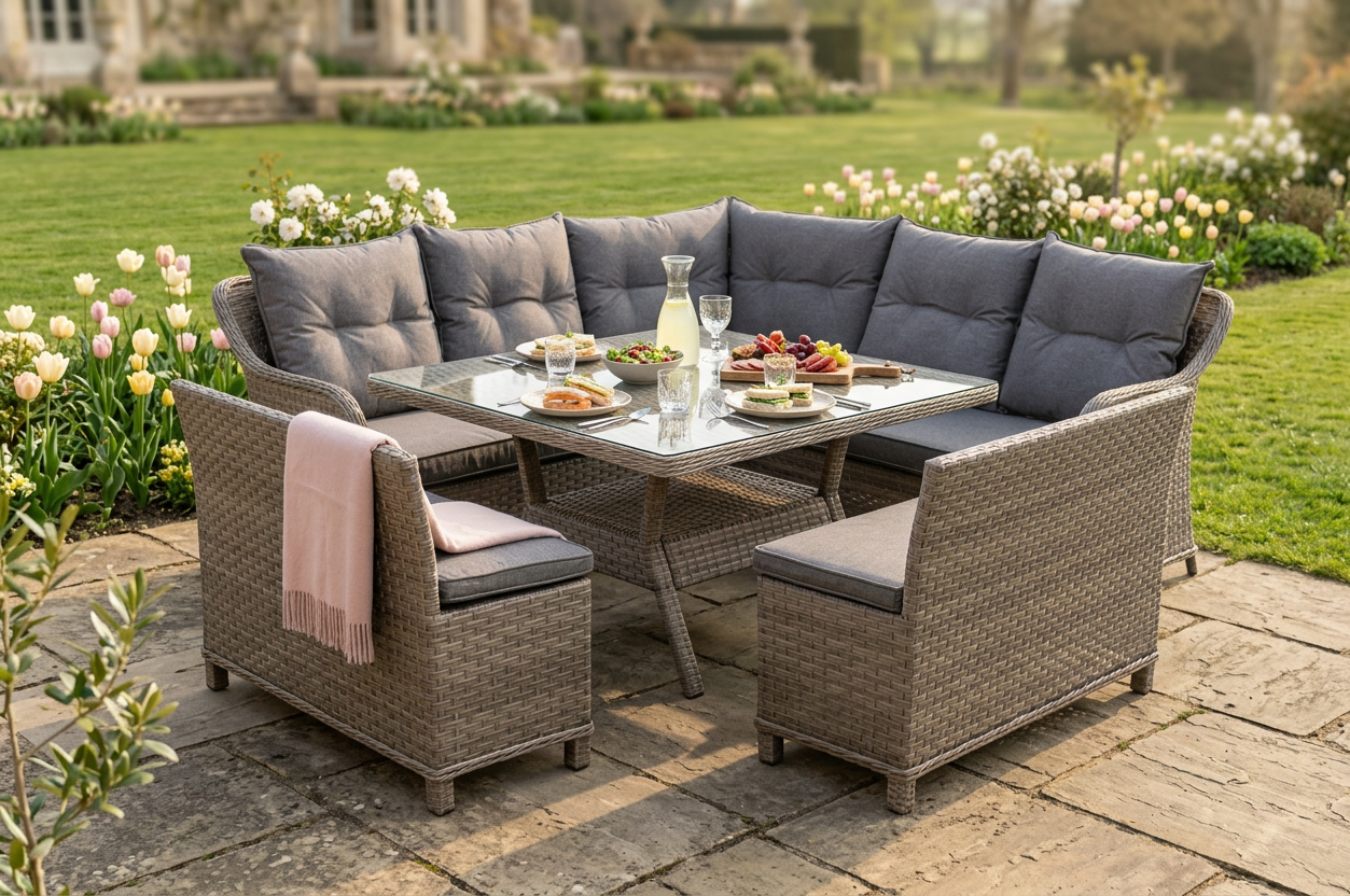 Verona Curve Corner Lounge Dining Set