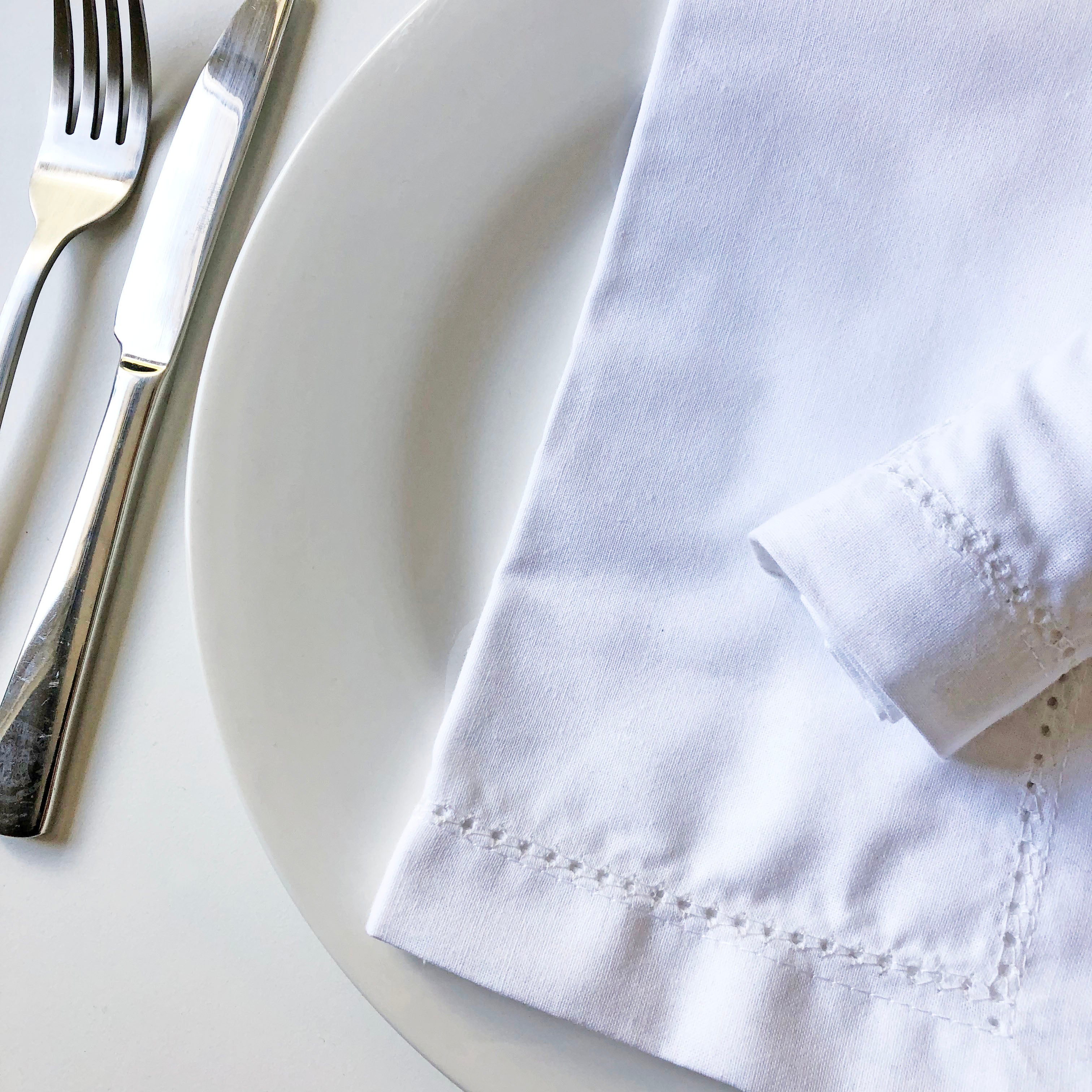 Oversized Cotton Dinner Napkins 20" x 20" - Set of 12