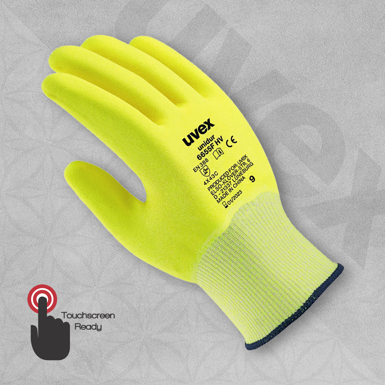 Uvex Pro - Anti-Slip Nitrile Gloves - Yellow
