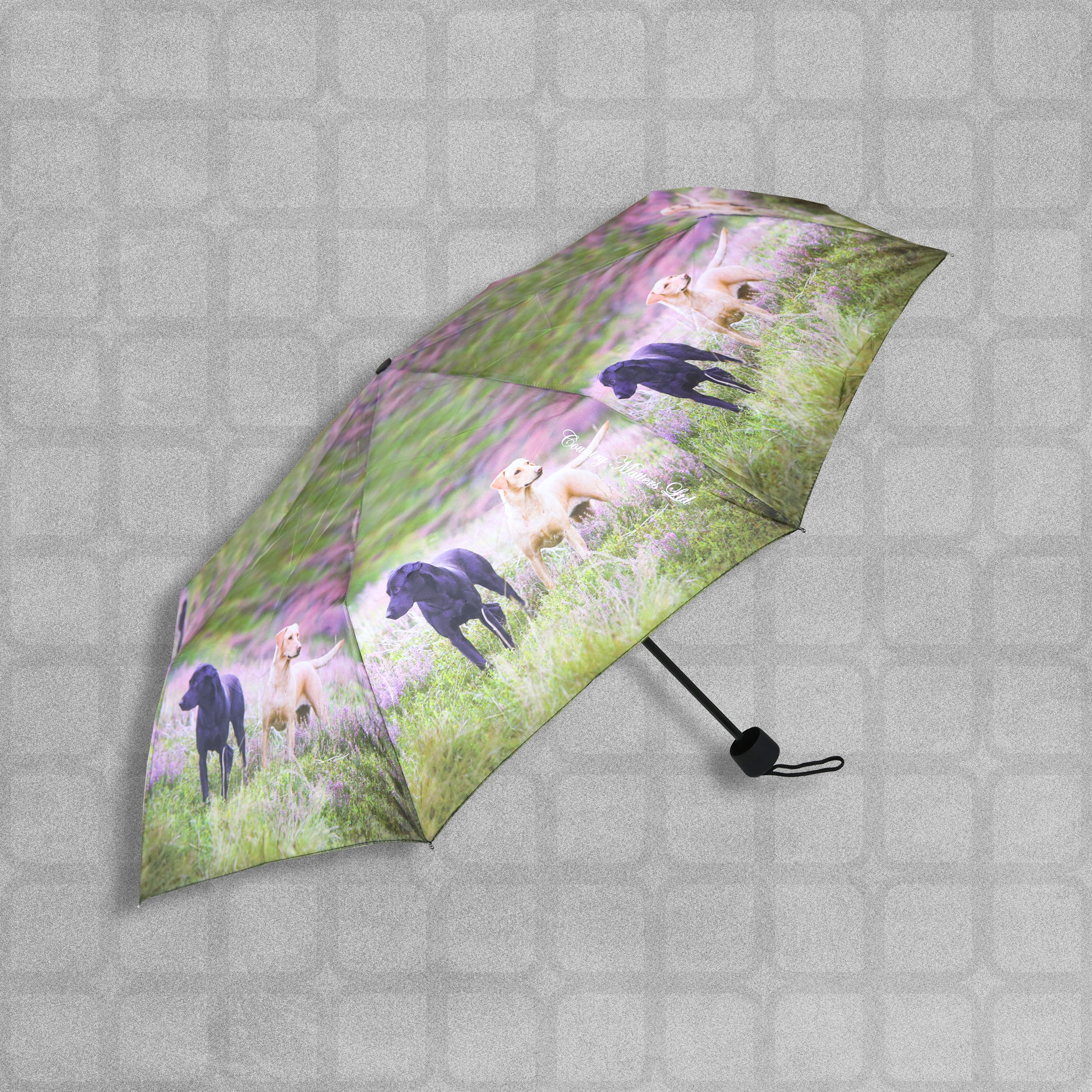 Country Matters Telescopic and Folding Umbrella - 'Two Labradors'