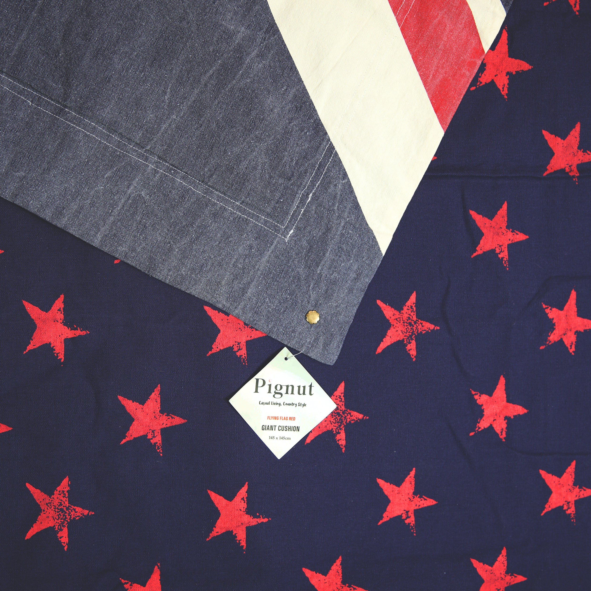Giant Floor Cushion Cover - Flag and Stars - 145cm x 145cm