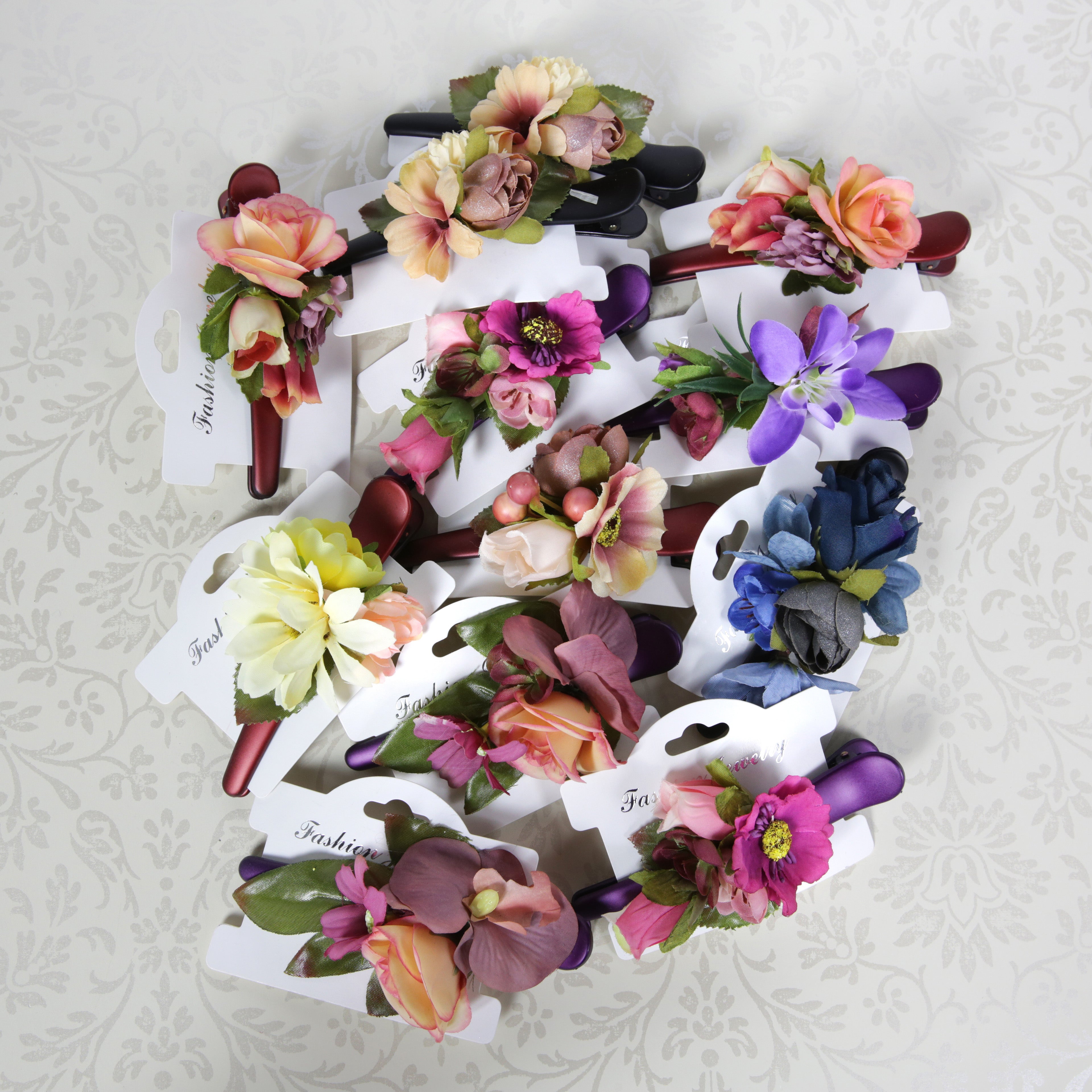 Flower Hair Clips - Pack of 12