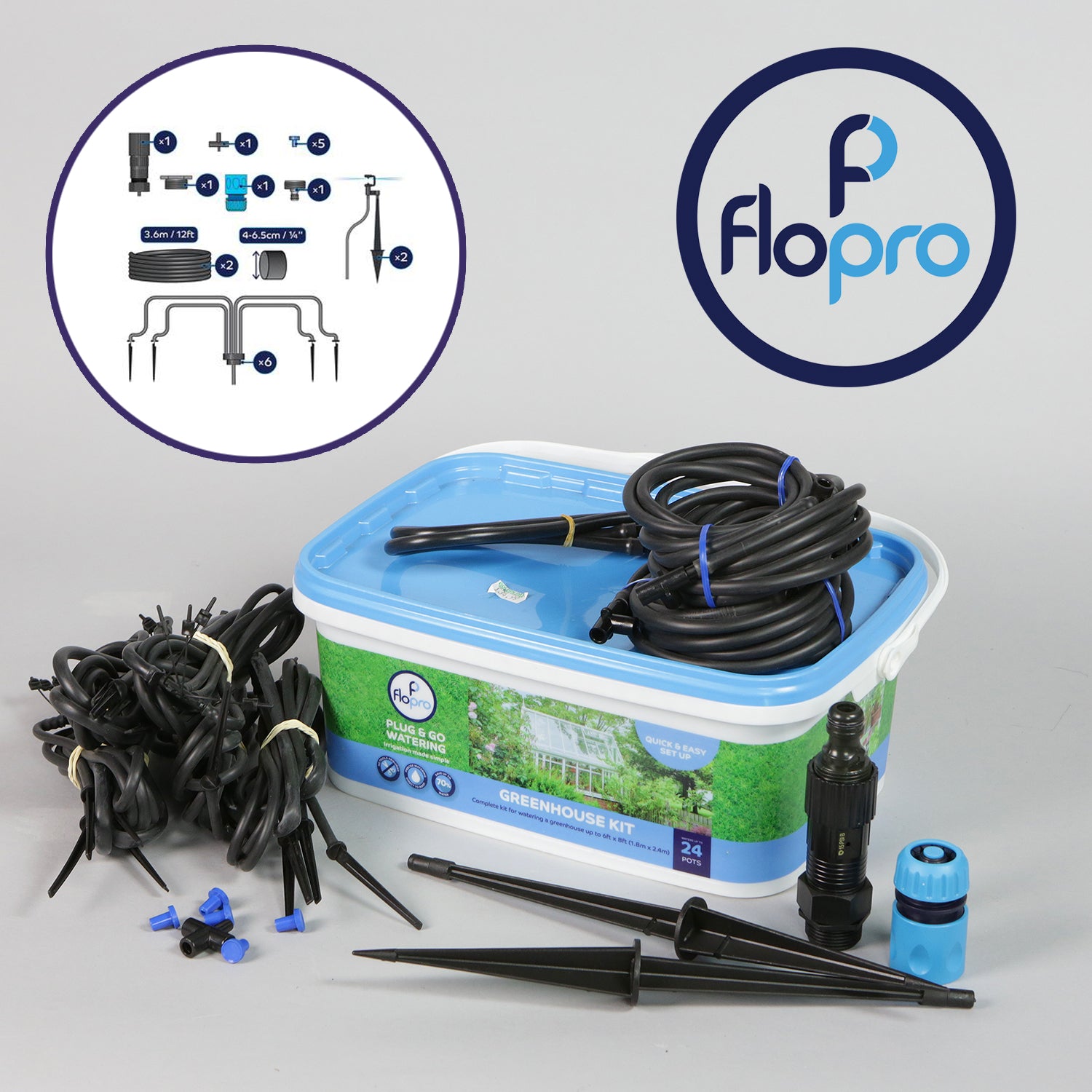 Plug & Go Watering Kit - Greenhouse by Flopro, sold by In-Excess