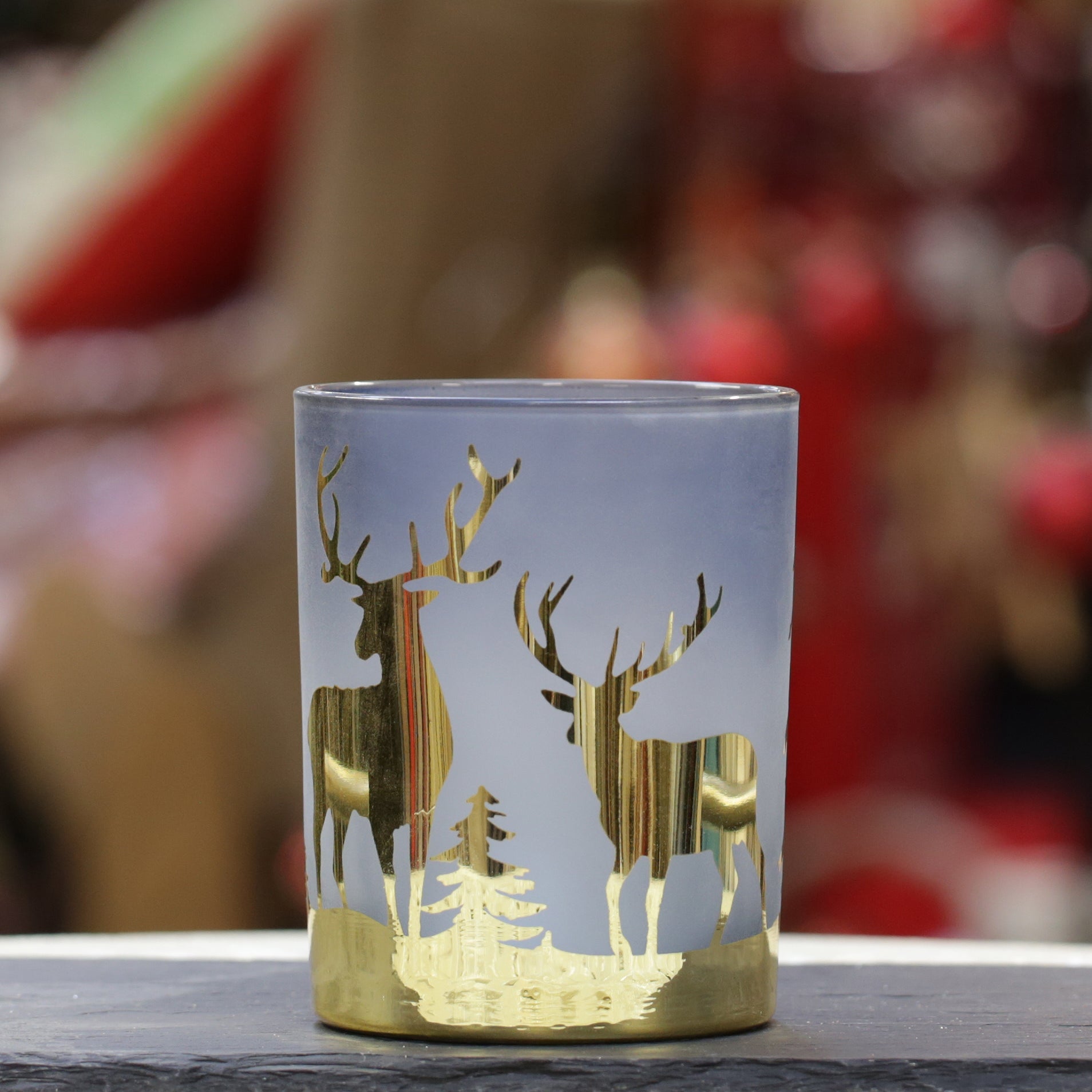 Woodland Glass Candle Holder - Midnight