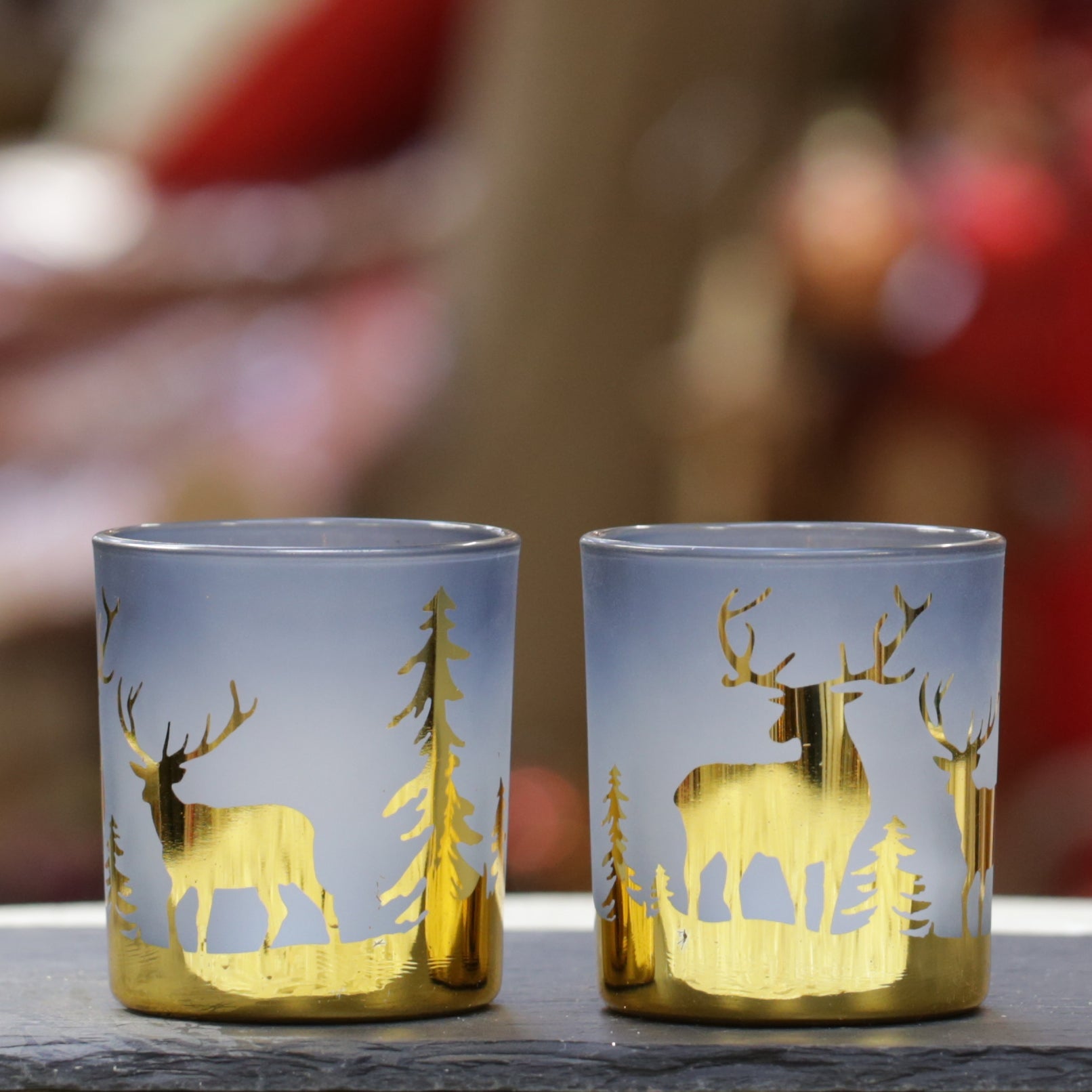 Woodland Glass Candle Holder - Midnight