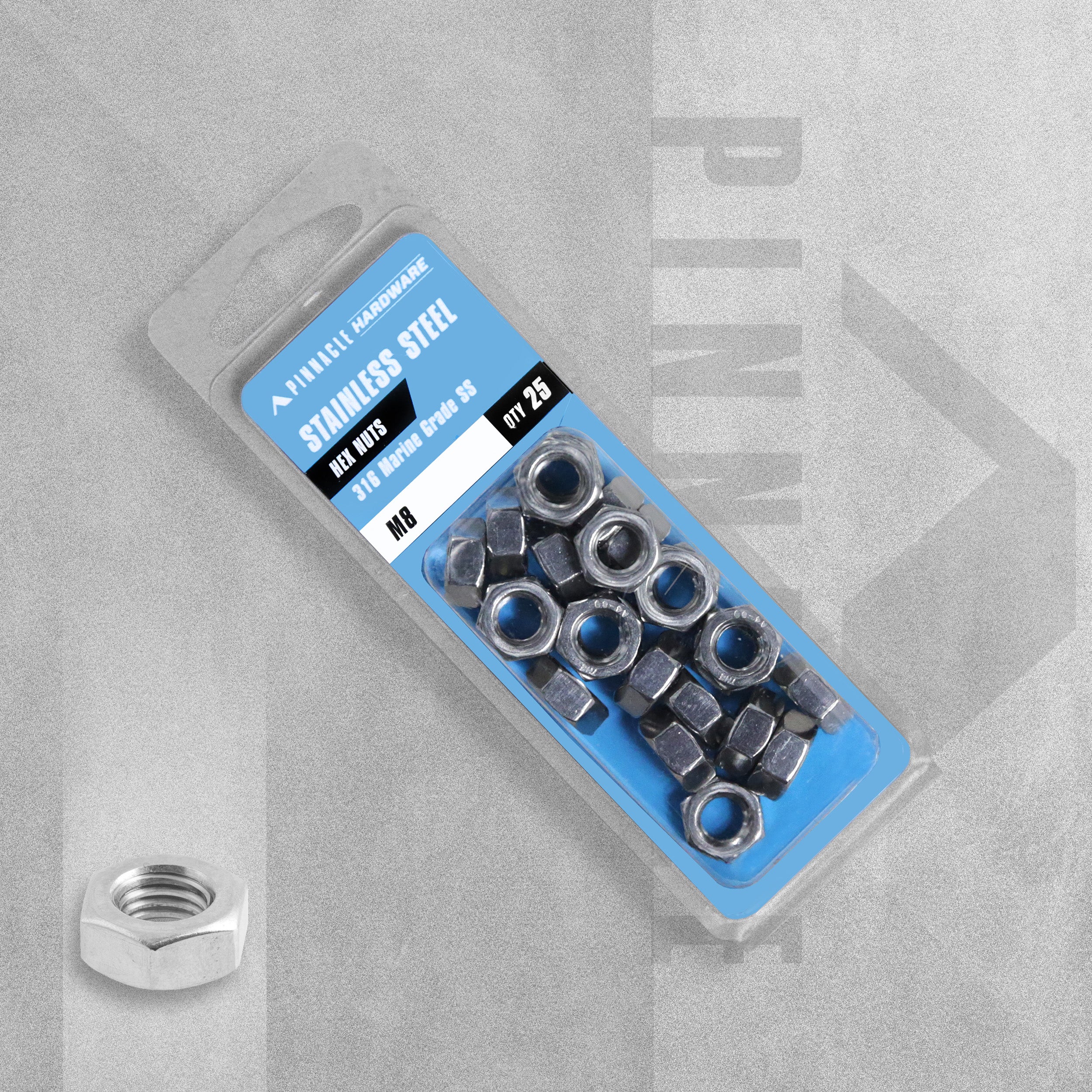 Sandleford Pinnacle Hardware - Hex Nuts Stainless Steel M8 - Pack of 10/25